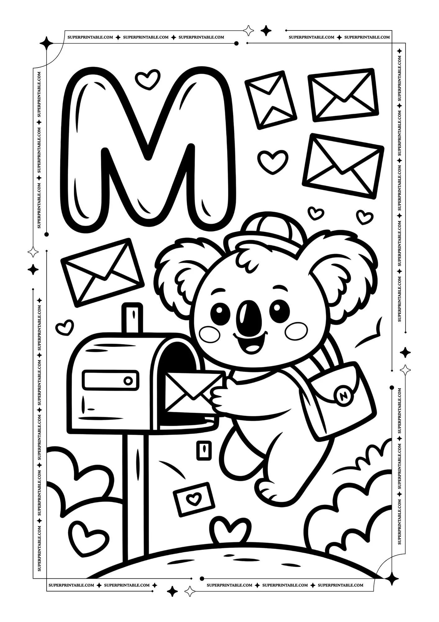 Koala Alphabet Coloring Pages 13
