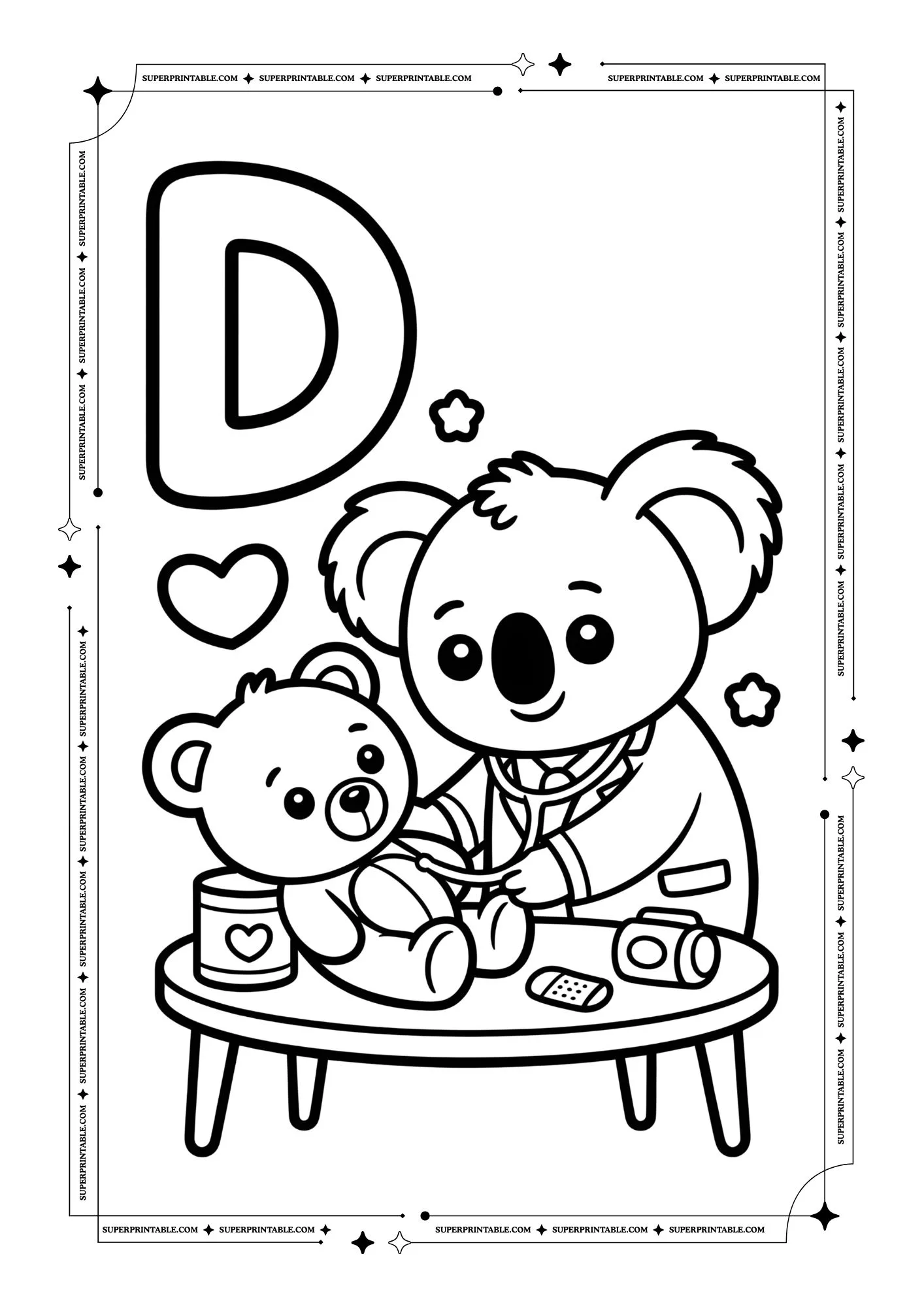 Koala Alphabet Coloring Pages 4
