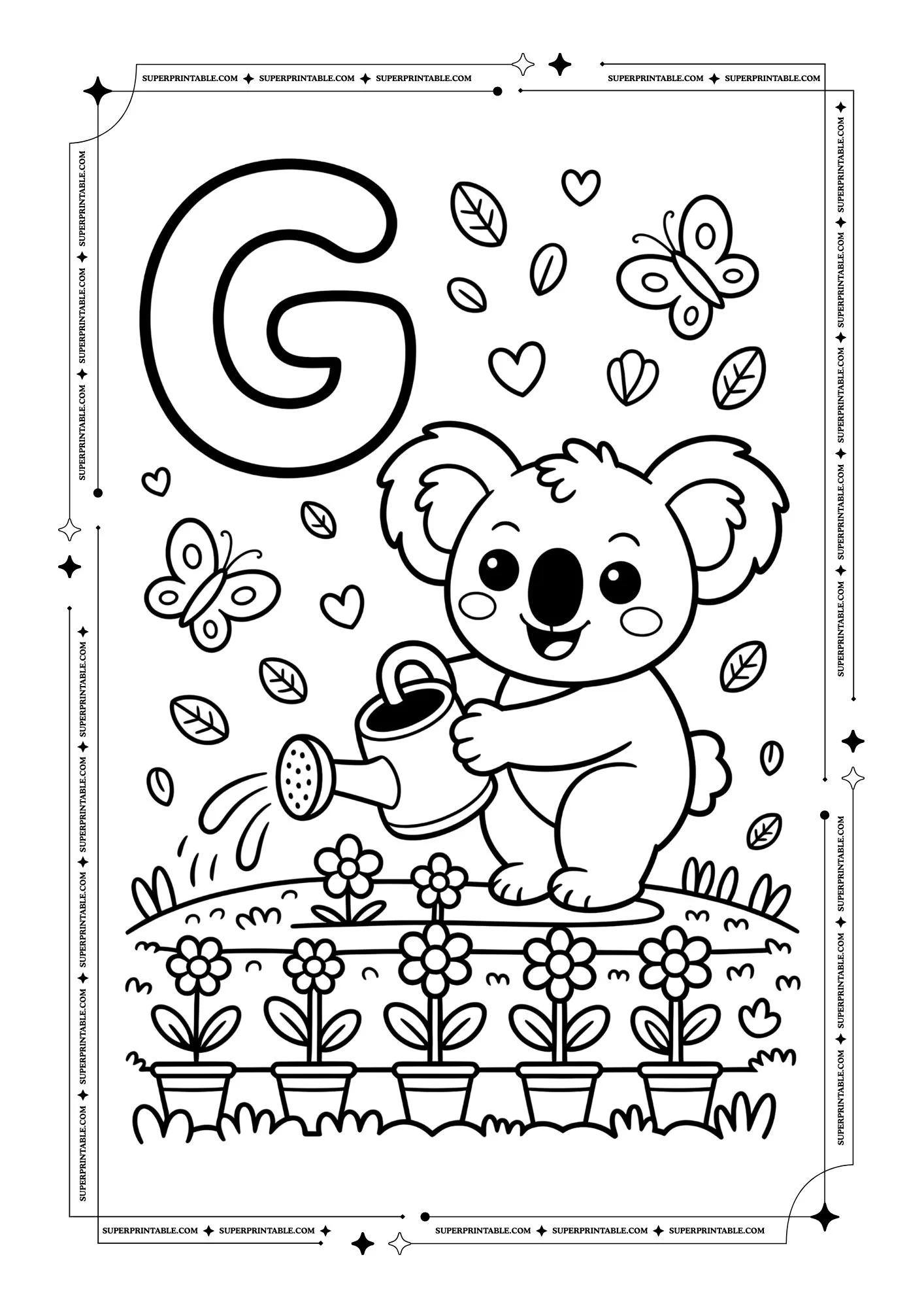 Koala Alphabet Coloring Pages 7