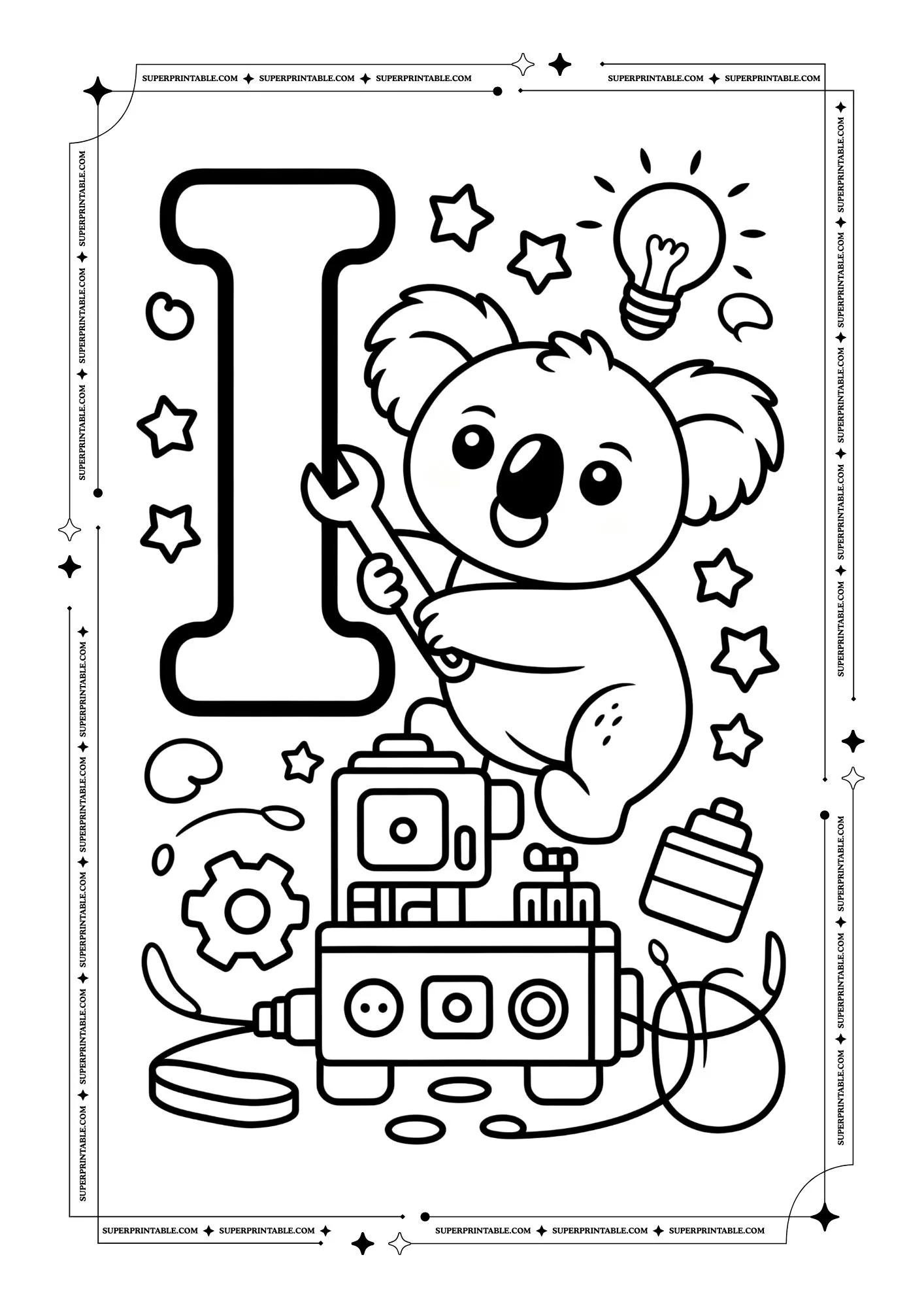Koala Alphabet Coloring Pages 9