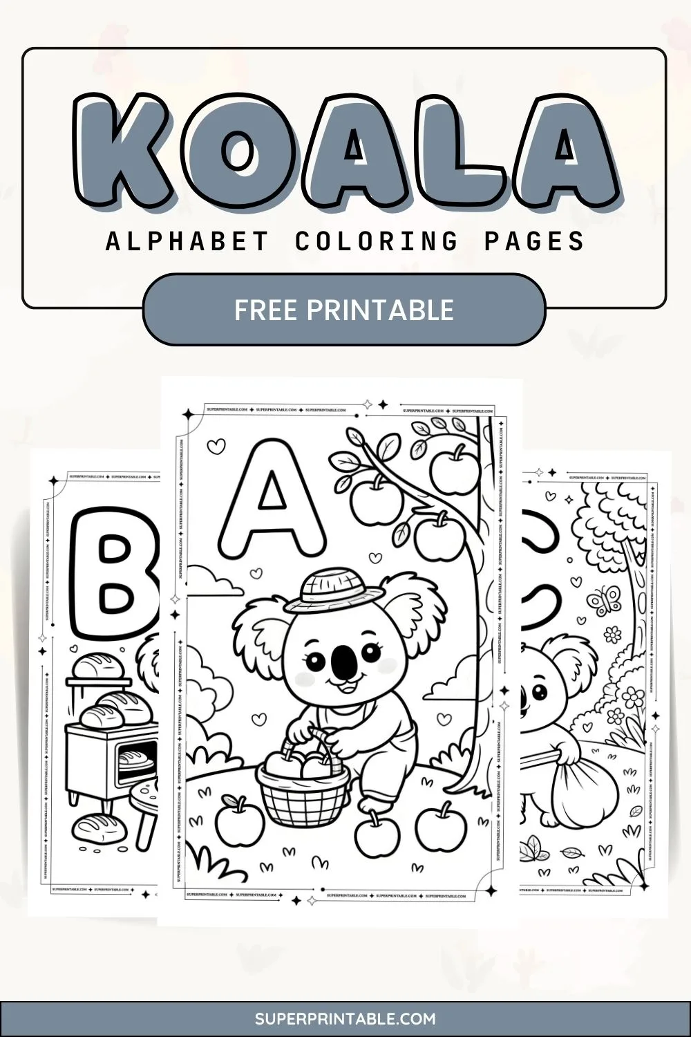 Koala Alphabet Coloring Pages Pinterest Image