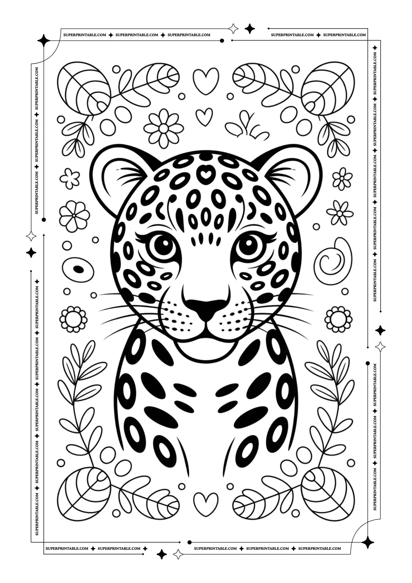 Leopard Coloring Pages 4
