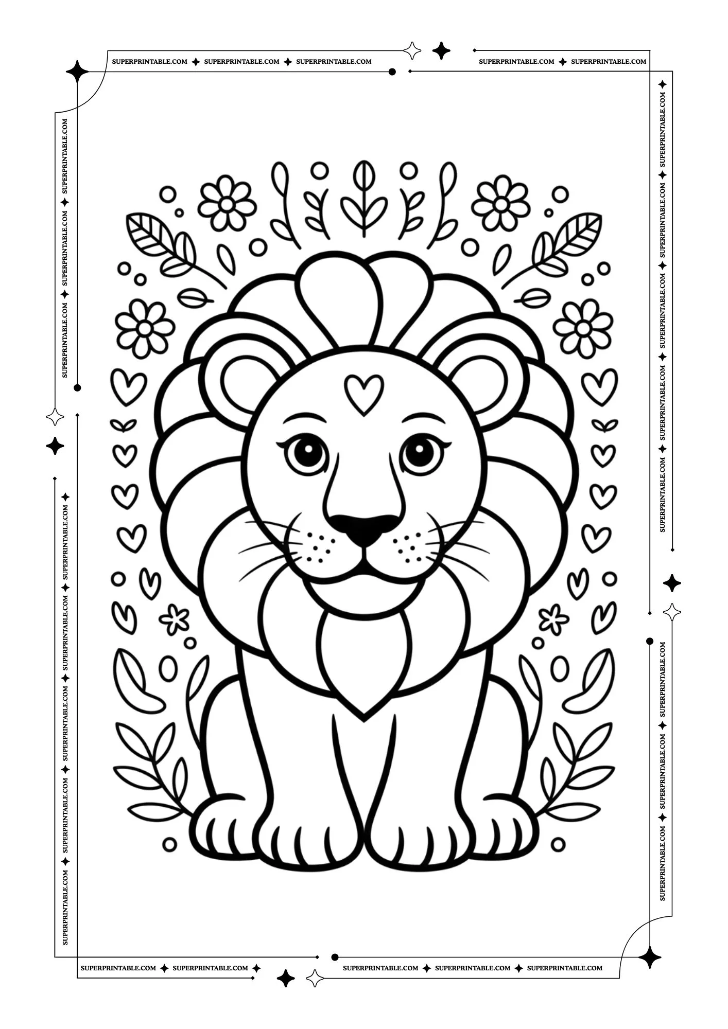 Lion Coloring Pages 7