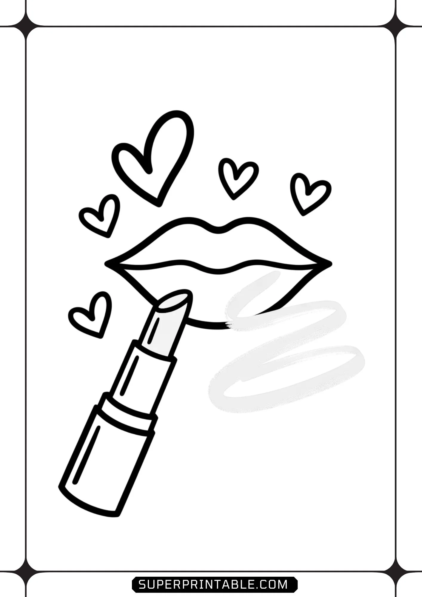 Lipstick Kids Coloring Pages 3