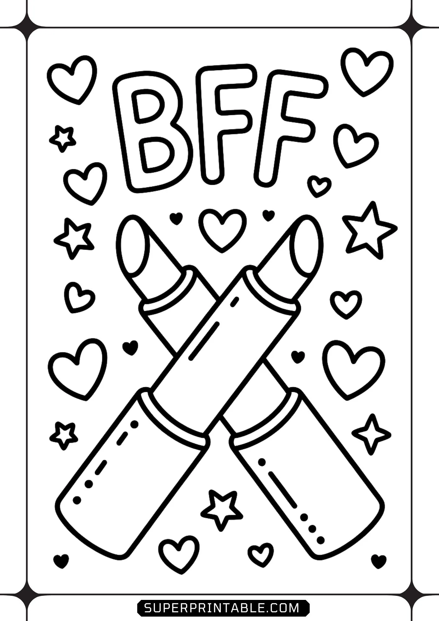 Lipstick Kids Coloring Pages 6