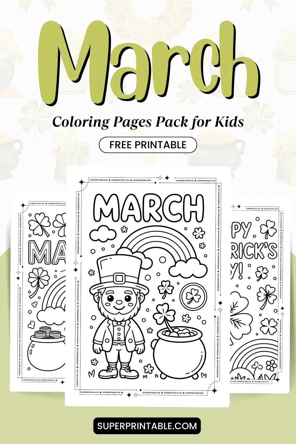 March Coloring Pages Pinterest Image