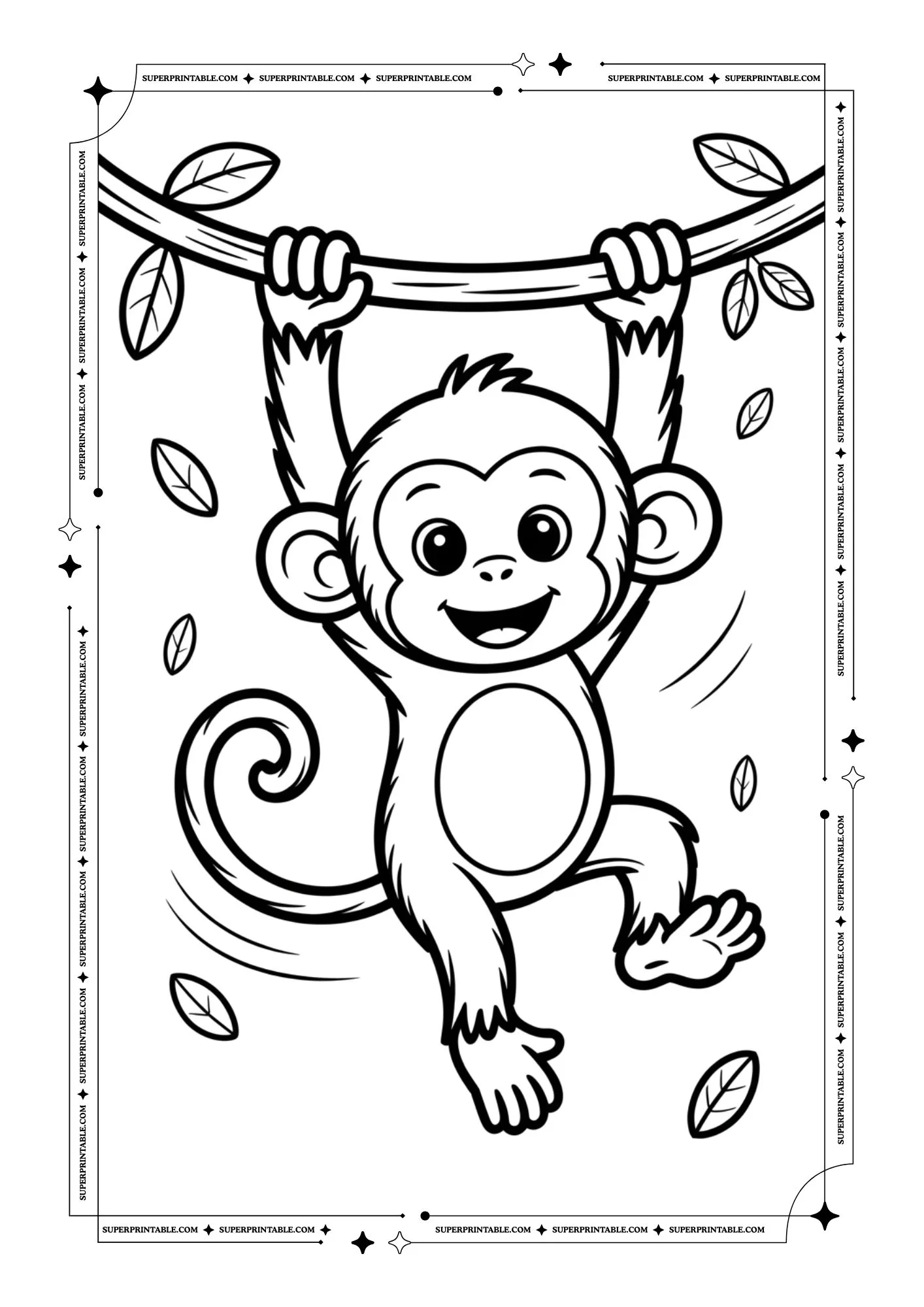 Monkey Coloring Pages 1