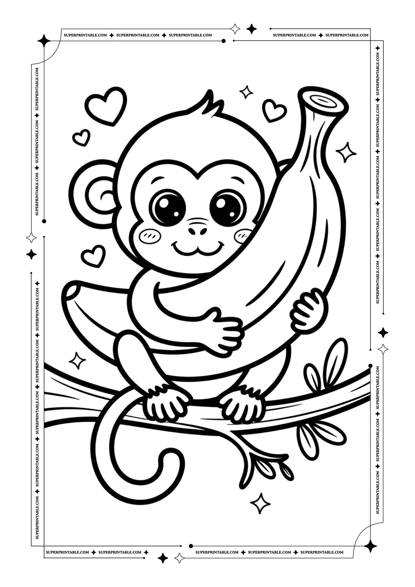 Monkey Coloring Pages 10