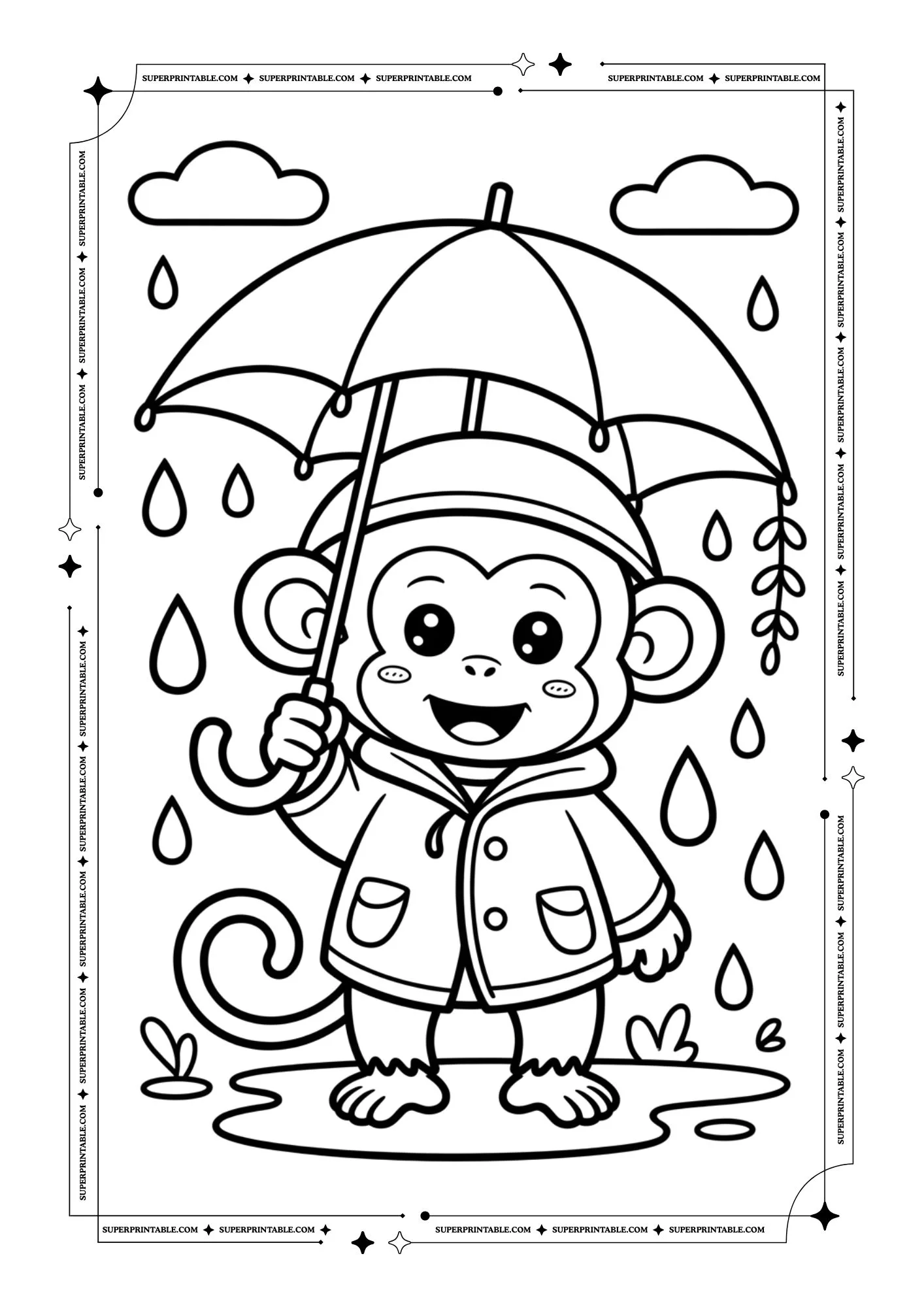 Monkey Coloring Pages 3