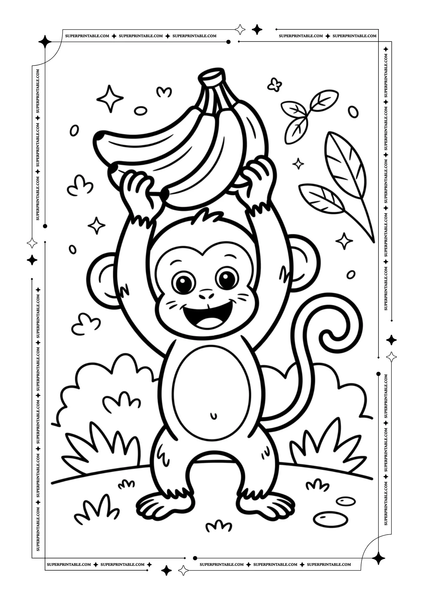 Monkey Coloring Pages 5