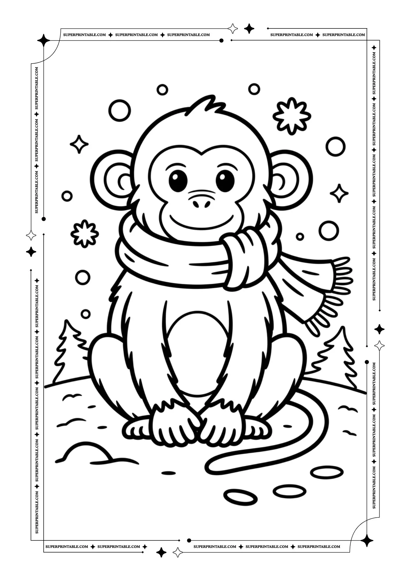Monkey Coloring Pages 7
