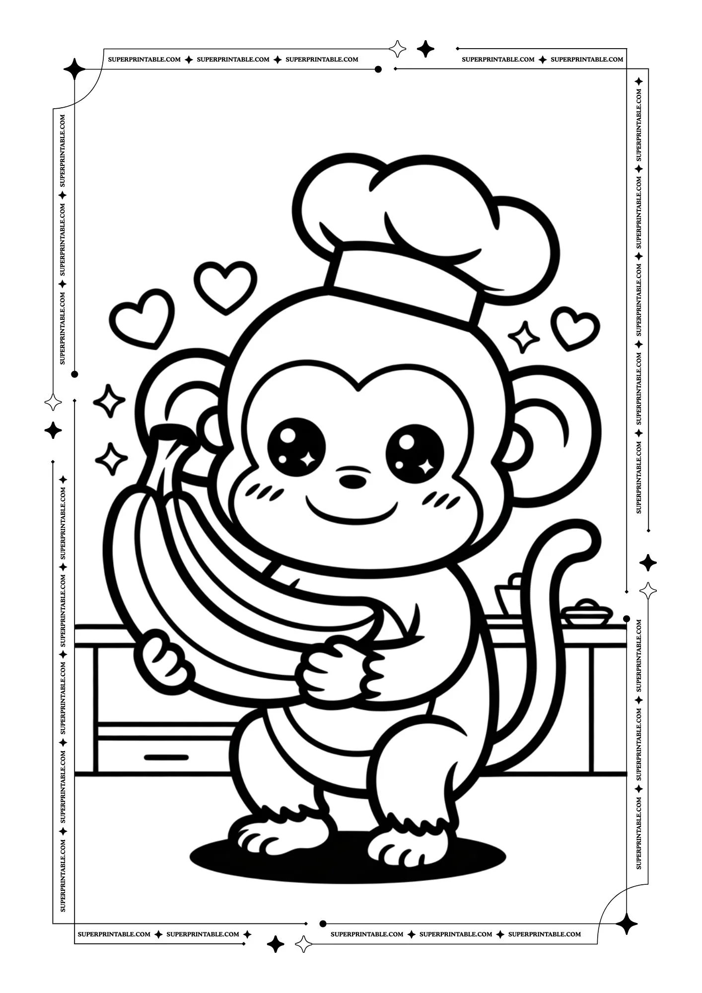 Monkey Coloring Pages 8