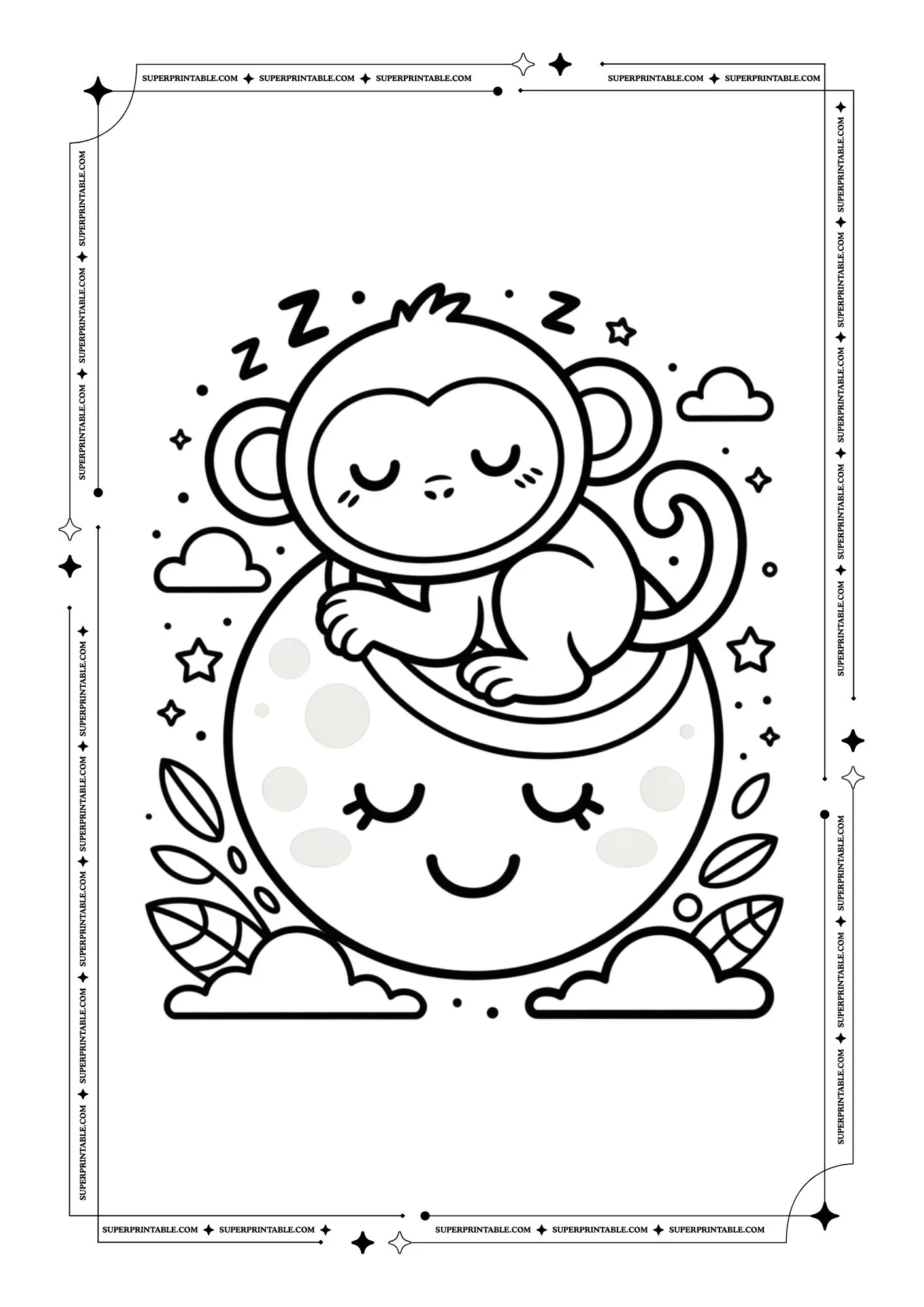 Monkey Coloring Pages 9