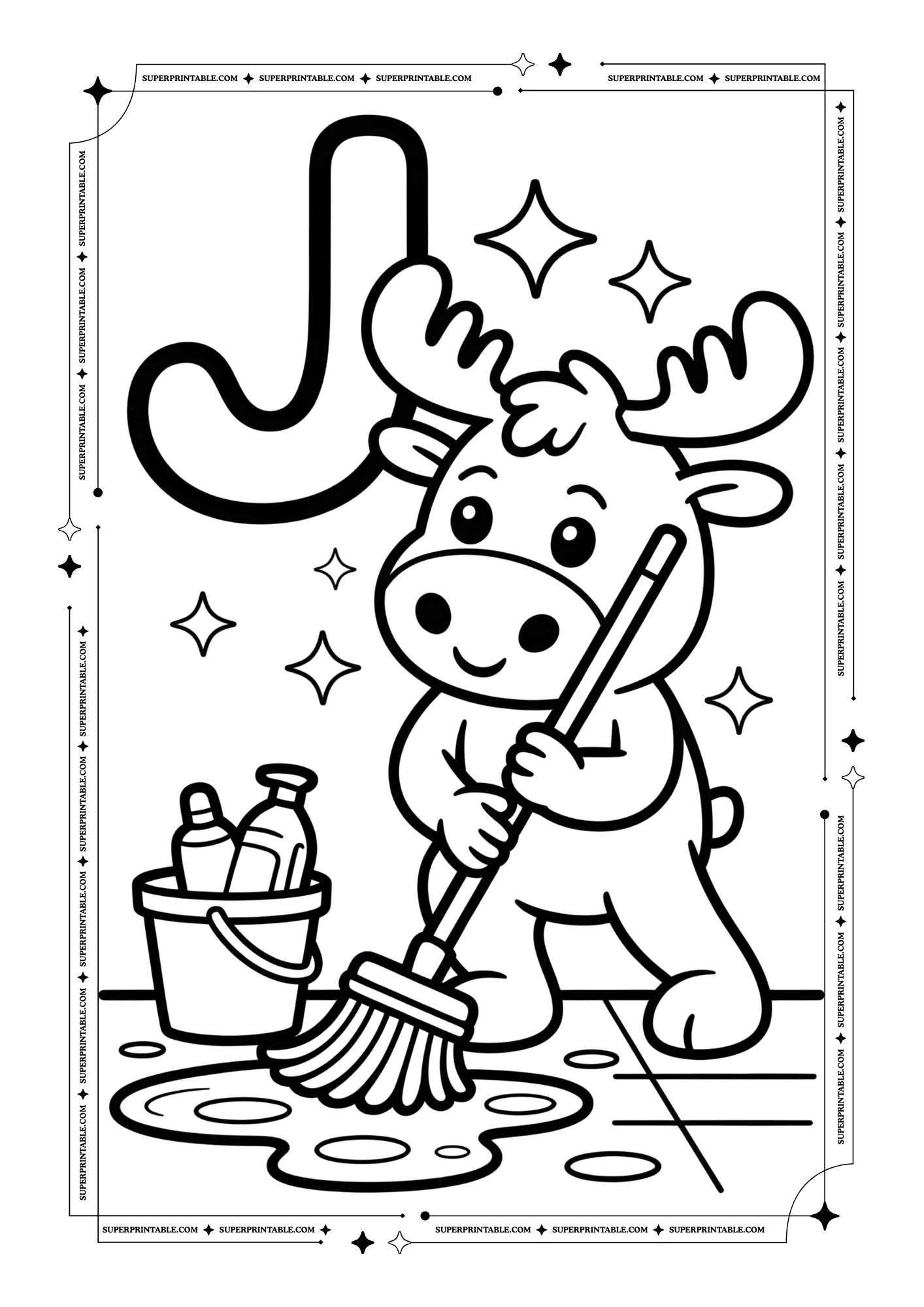 Moose Alphabet Coloring Pages 10