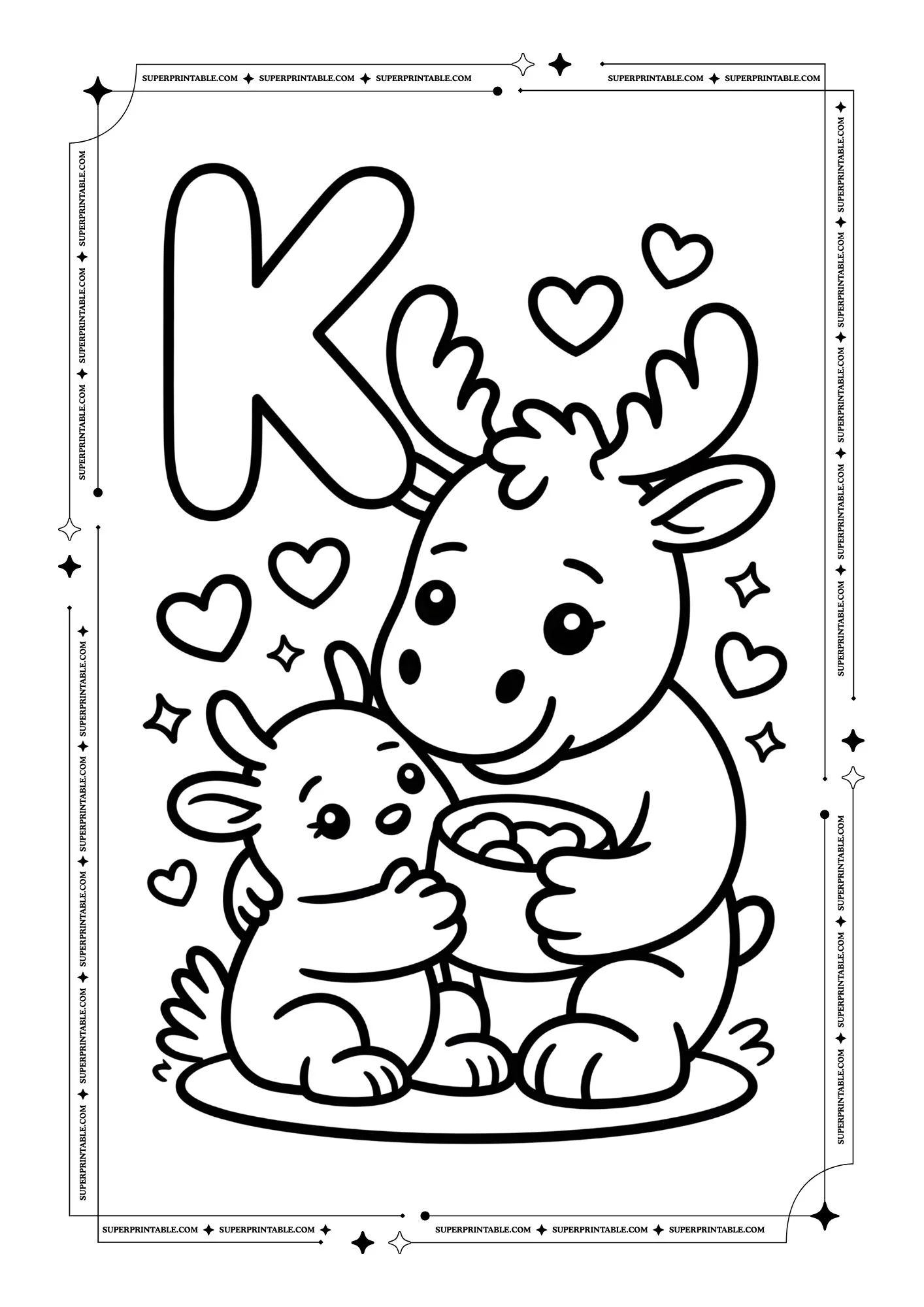 Moose Alphabet Coloring Pages 11