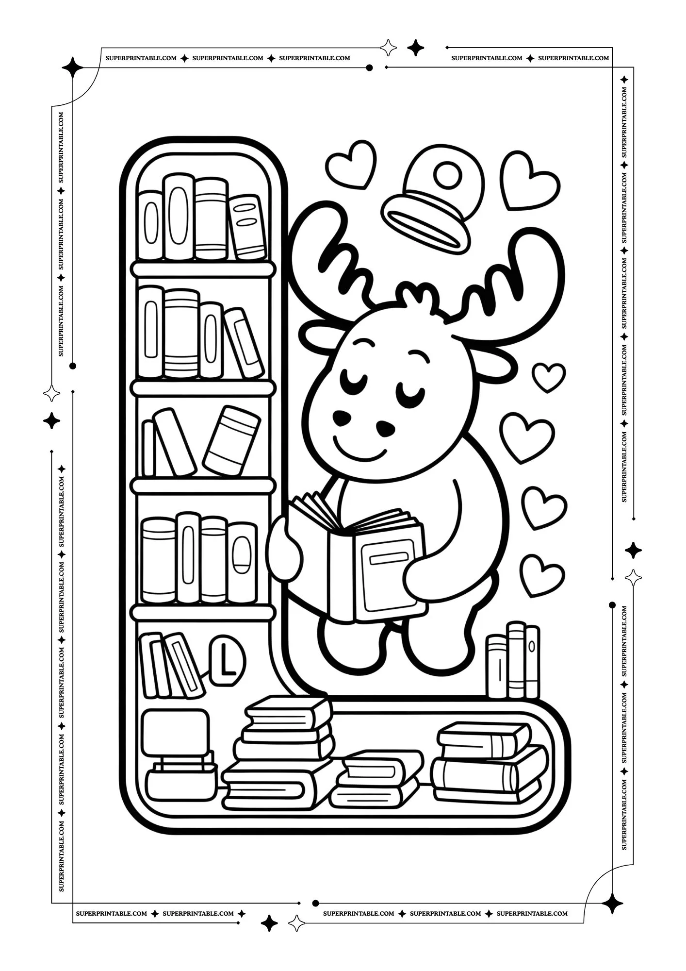 Moose Alphabet Coloring Pages 12