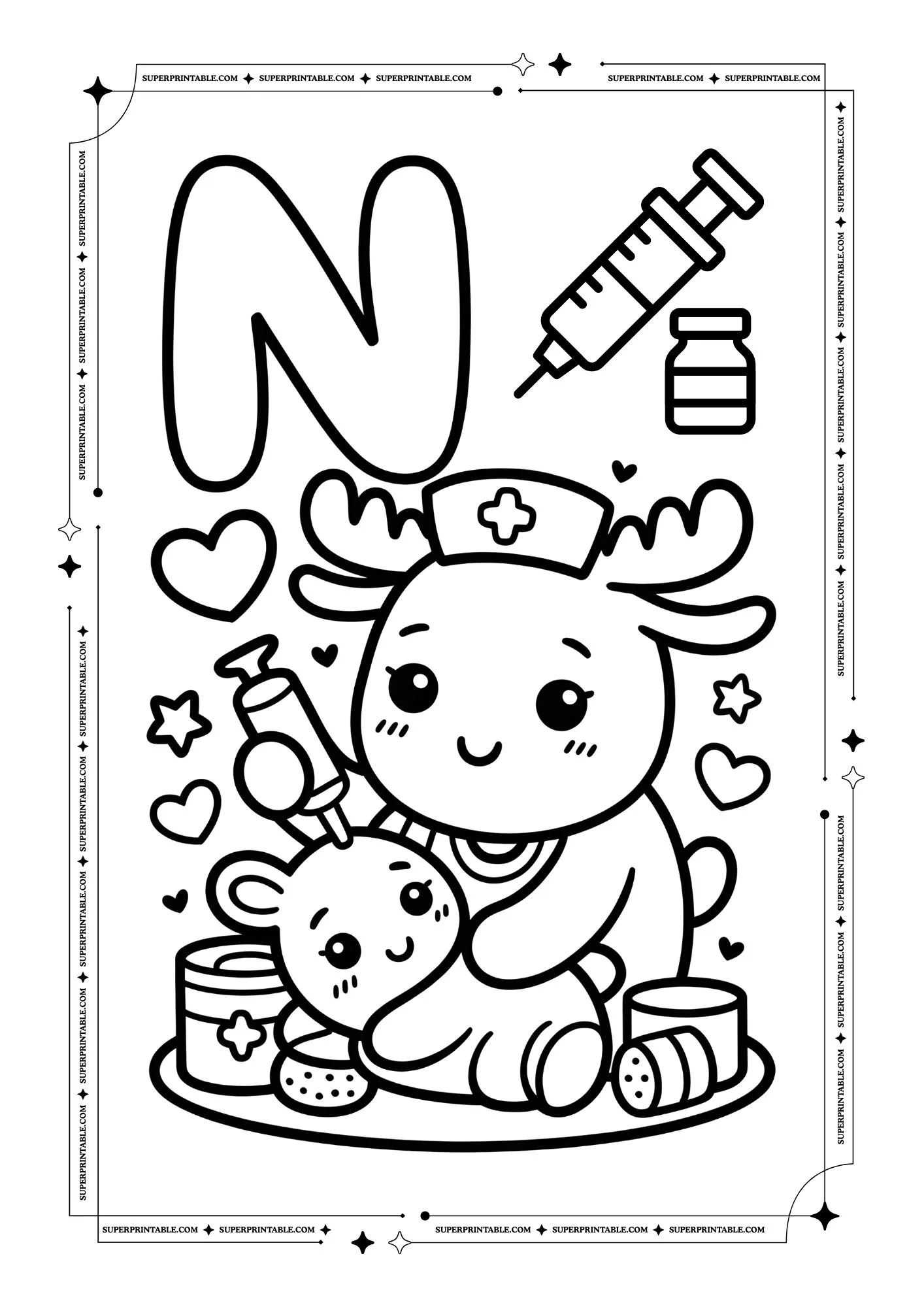 Moose Alphabet Coloring Pages 14