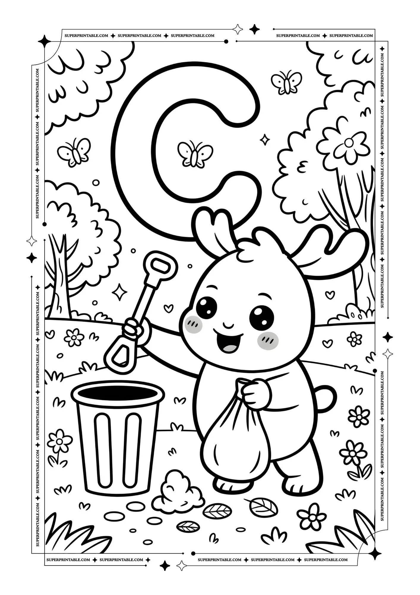 Moose Alphabet Coloring Pages 3