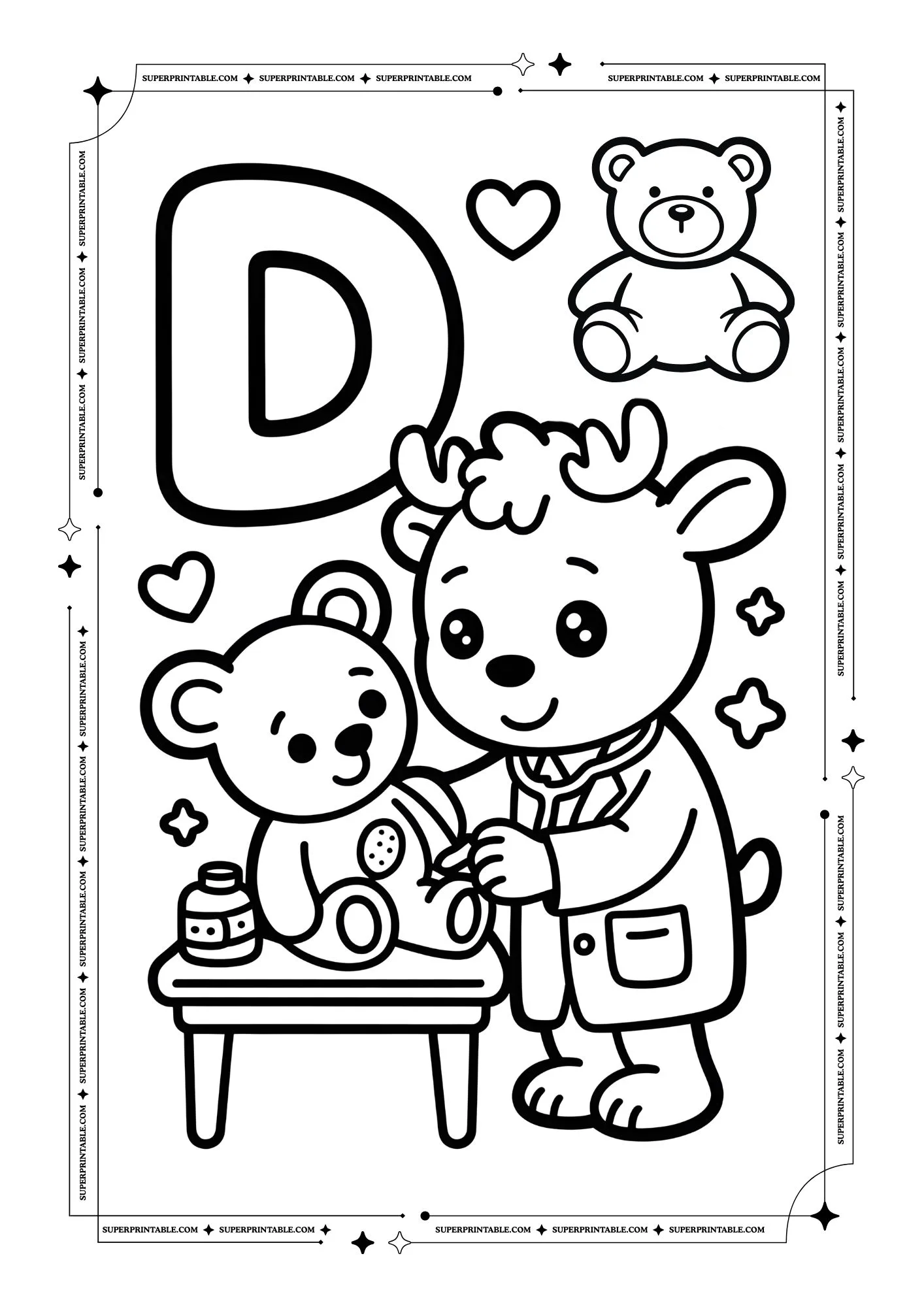 Moose Alphabet Coloring Pages 4