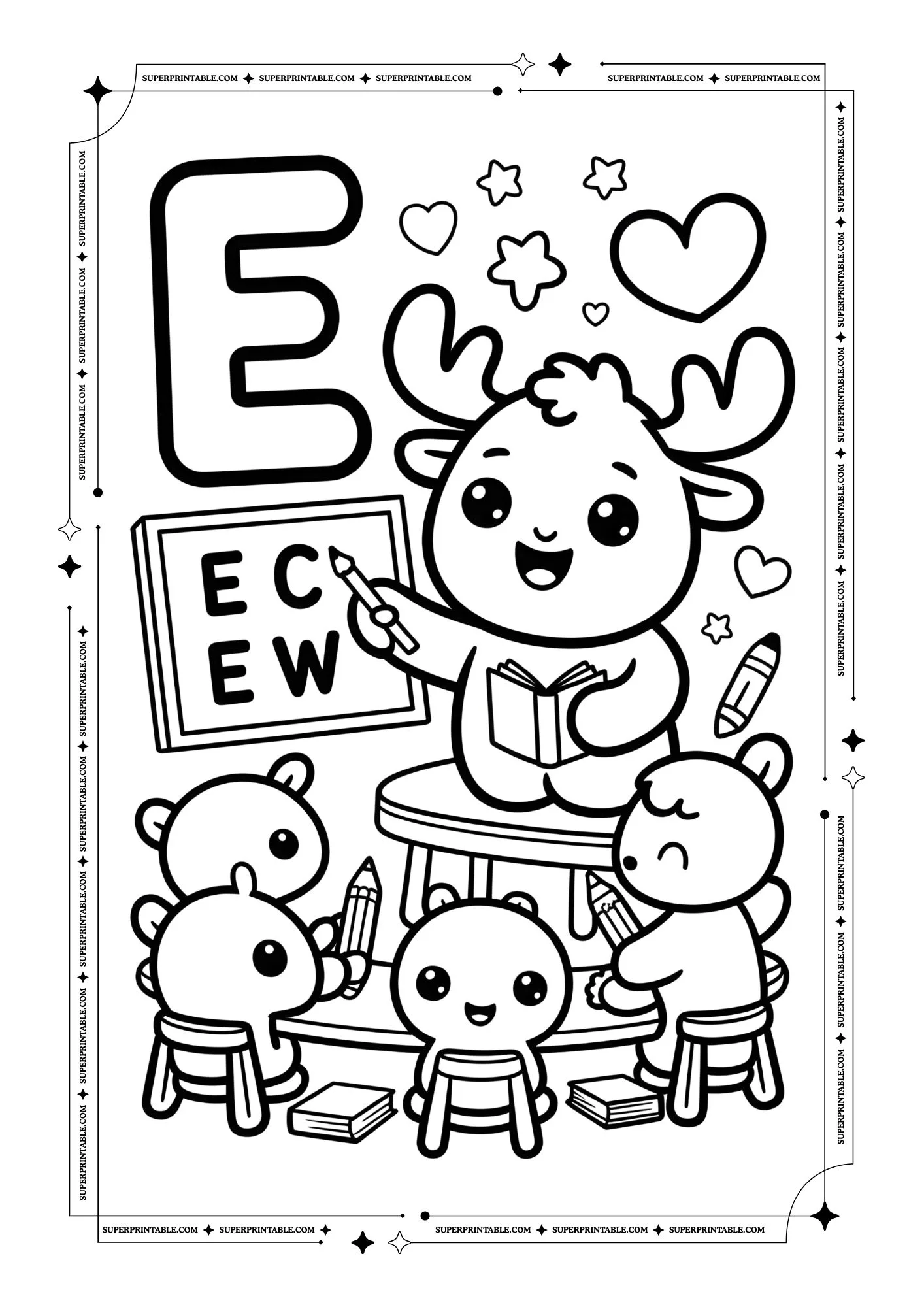 Moose Alphabet Coloring Pages 5