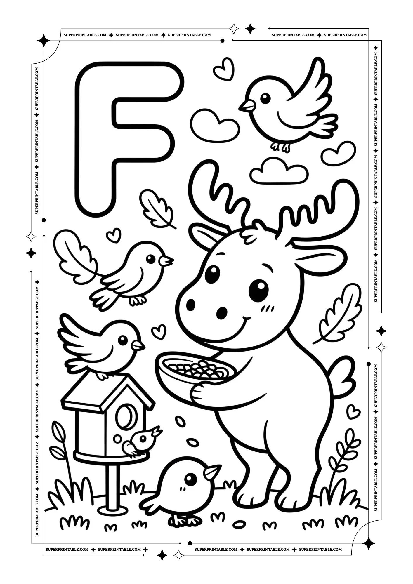 Moose Alphabet Coloring Pages 6