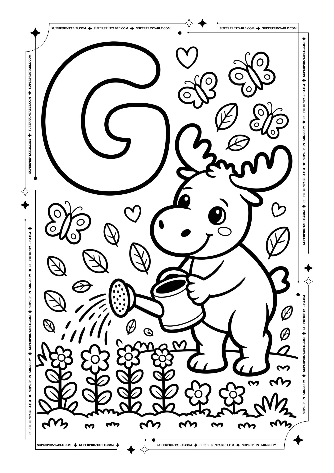 Moose Alphabet Coloring Pages 7