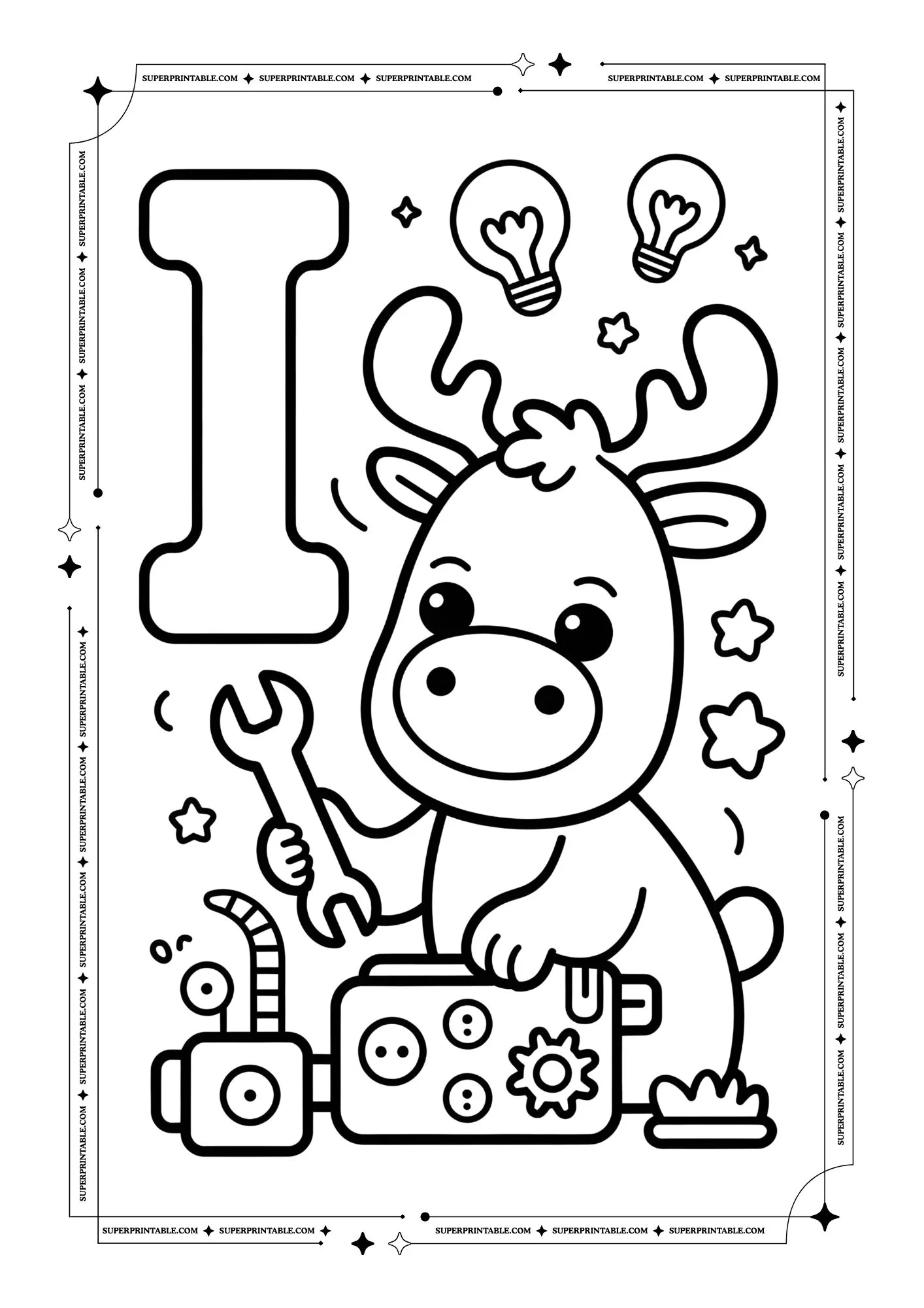 Moose Alphabet Coloring Pages 9