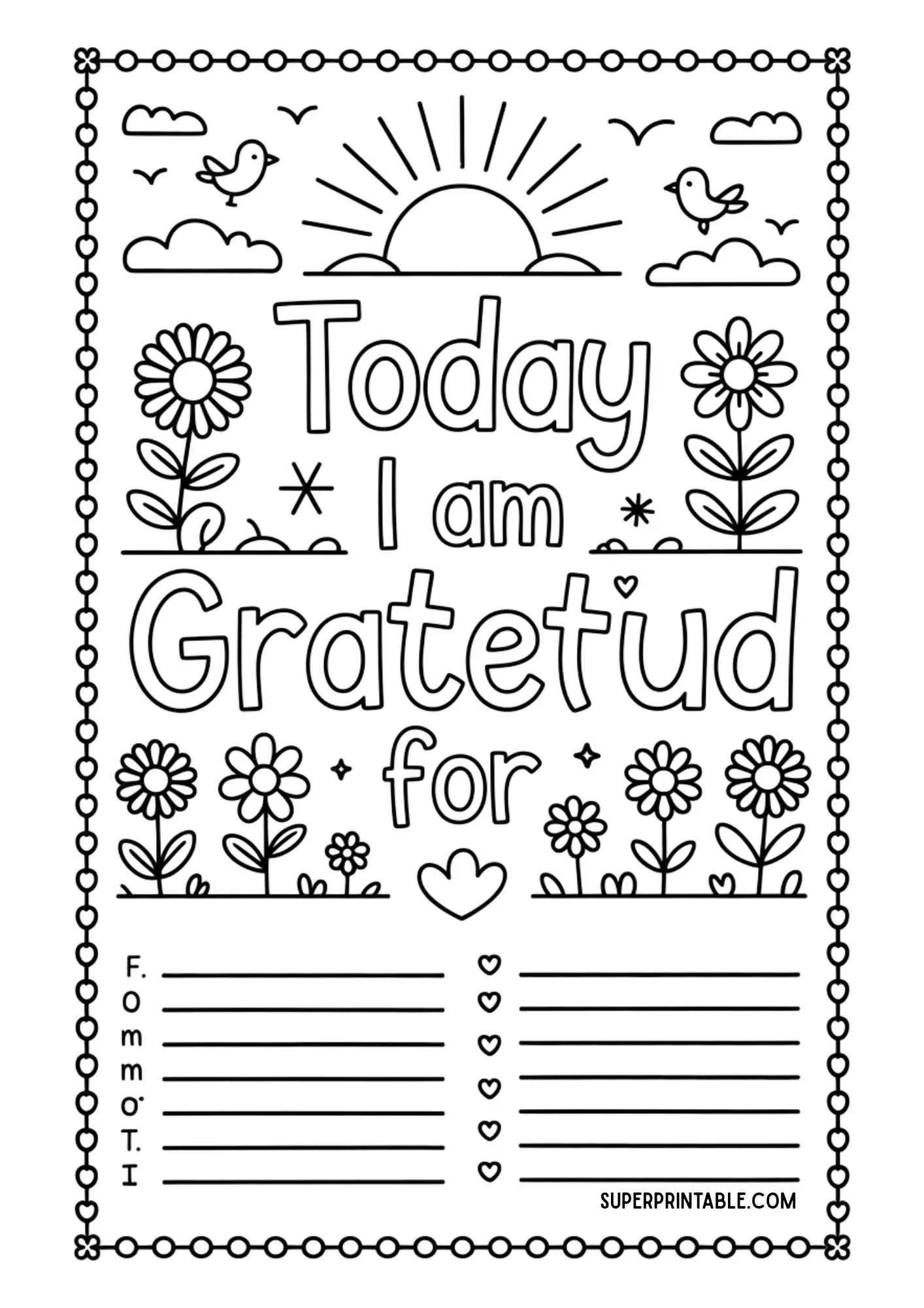 Morning Gratitude Coloring Pages For Kids 1