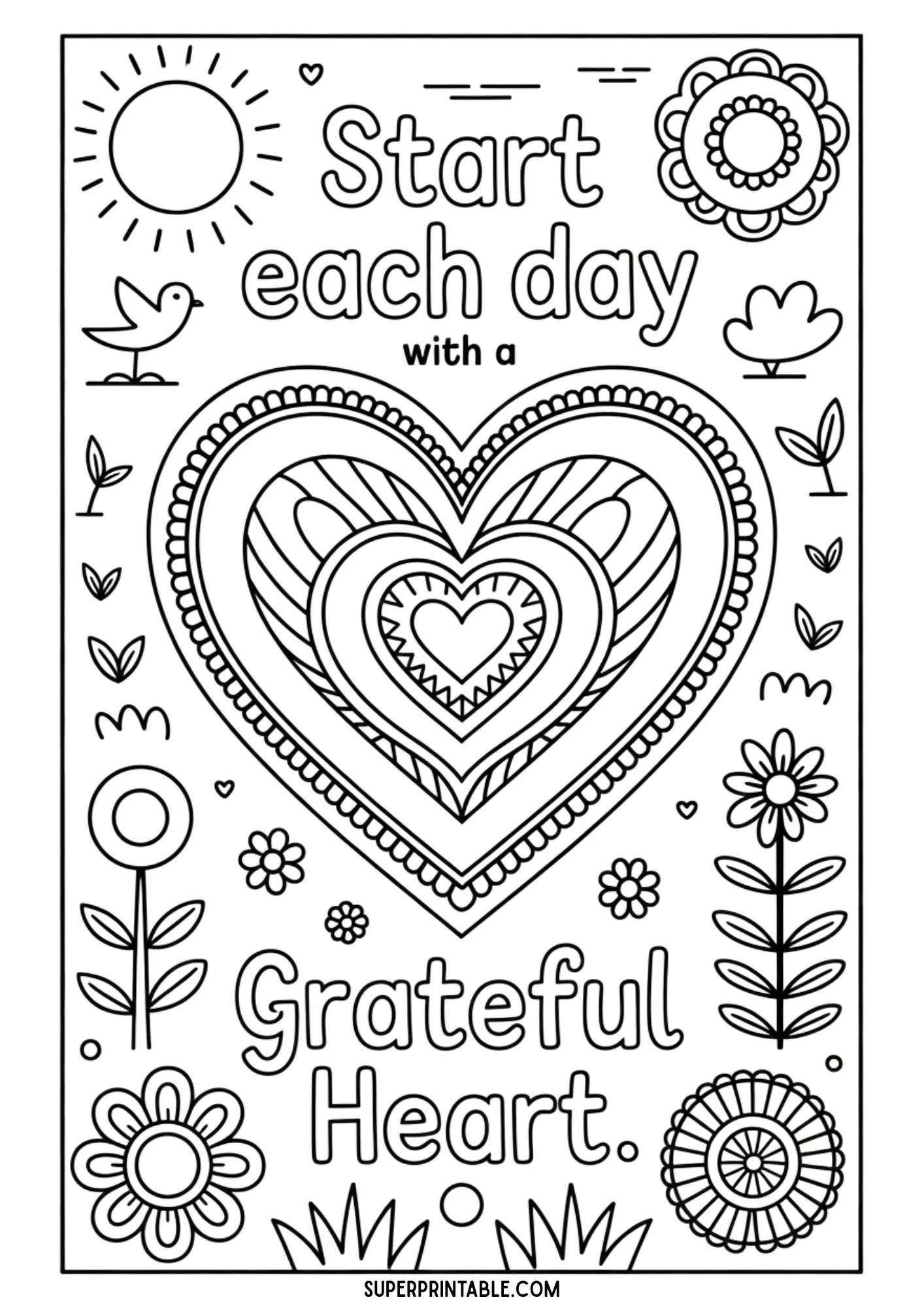 Morning Gratitude Coloring Pages For Kids 3