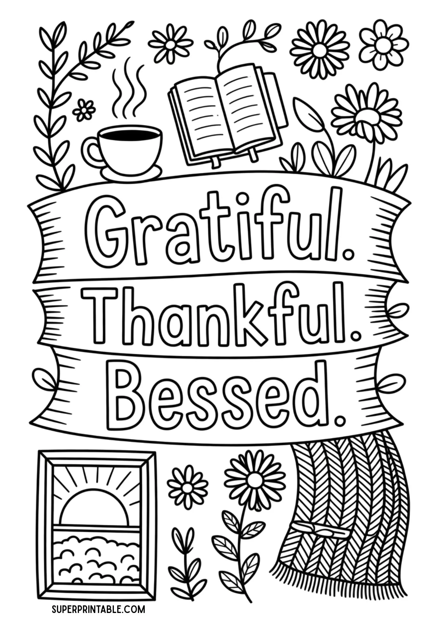 Morning Gratitude Coloring Pages For Kids 4