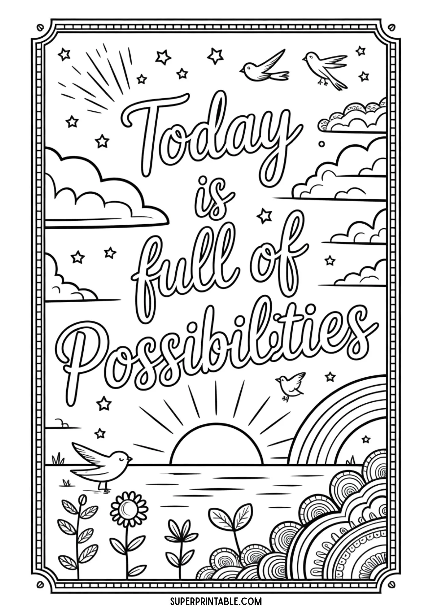 Morning Gratitude Coloring Pages For Kids 6