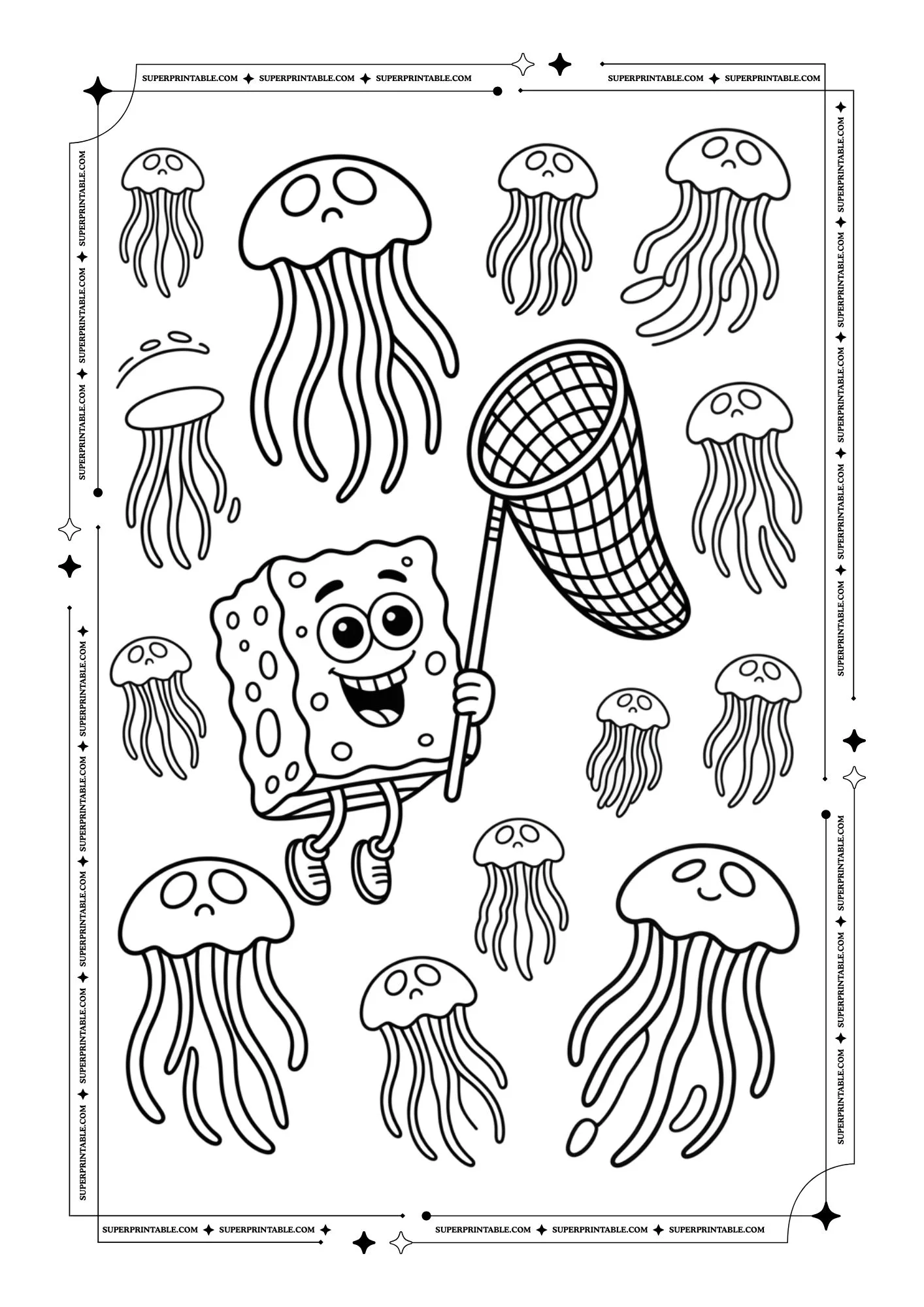 Mr. Sponge Funny Coloring Pages 2