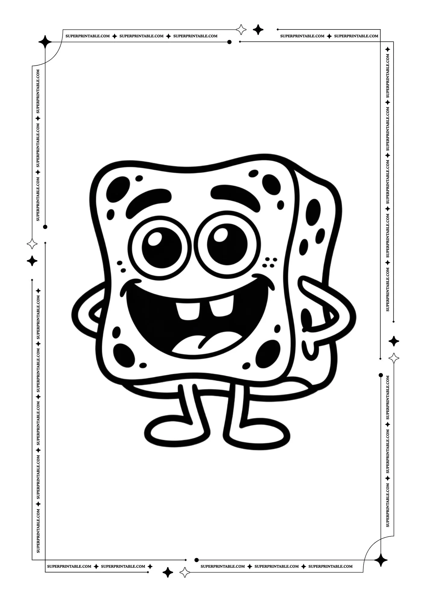 Mr. Sponge Funny Coloring Pages 3