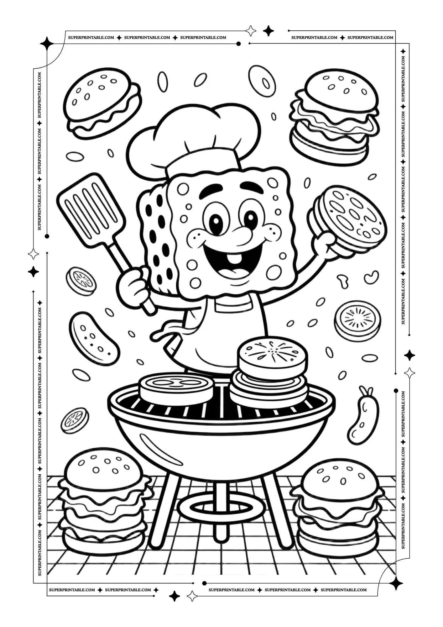 Mr. Sponge Funny Coloring Pages 7