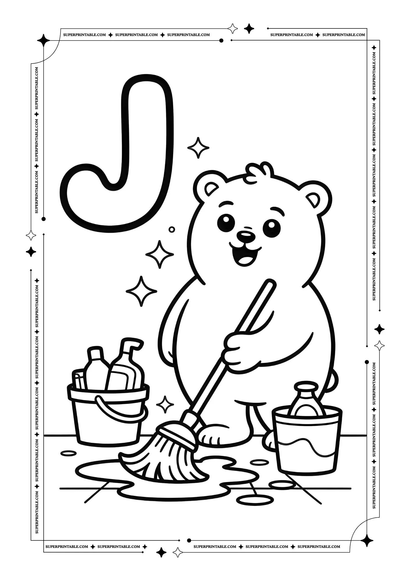 Polar Bear Alphabet Coloring Pages 10