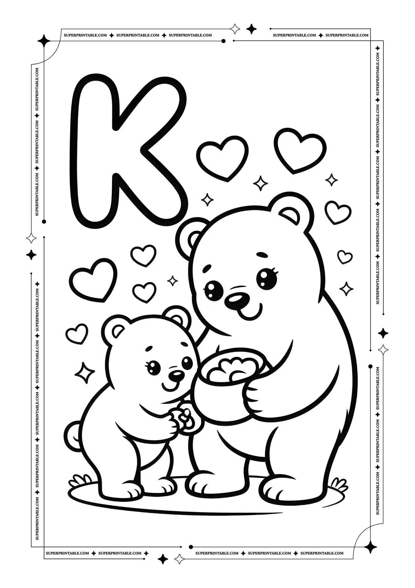 Polar Bear Alphabet Coloring Pages 11