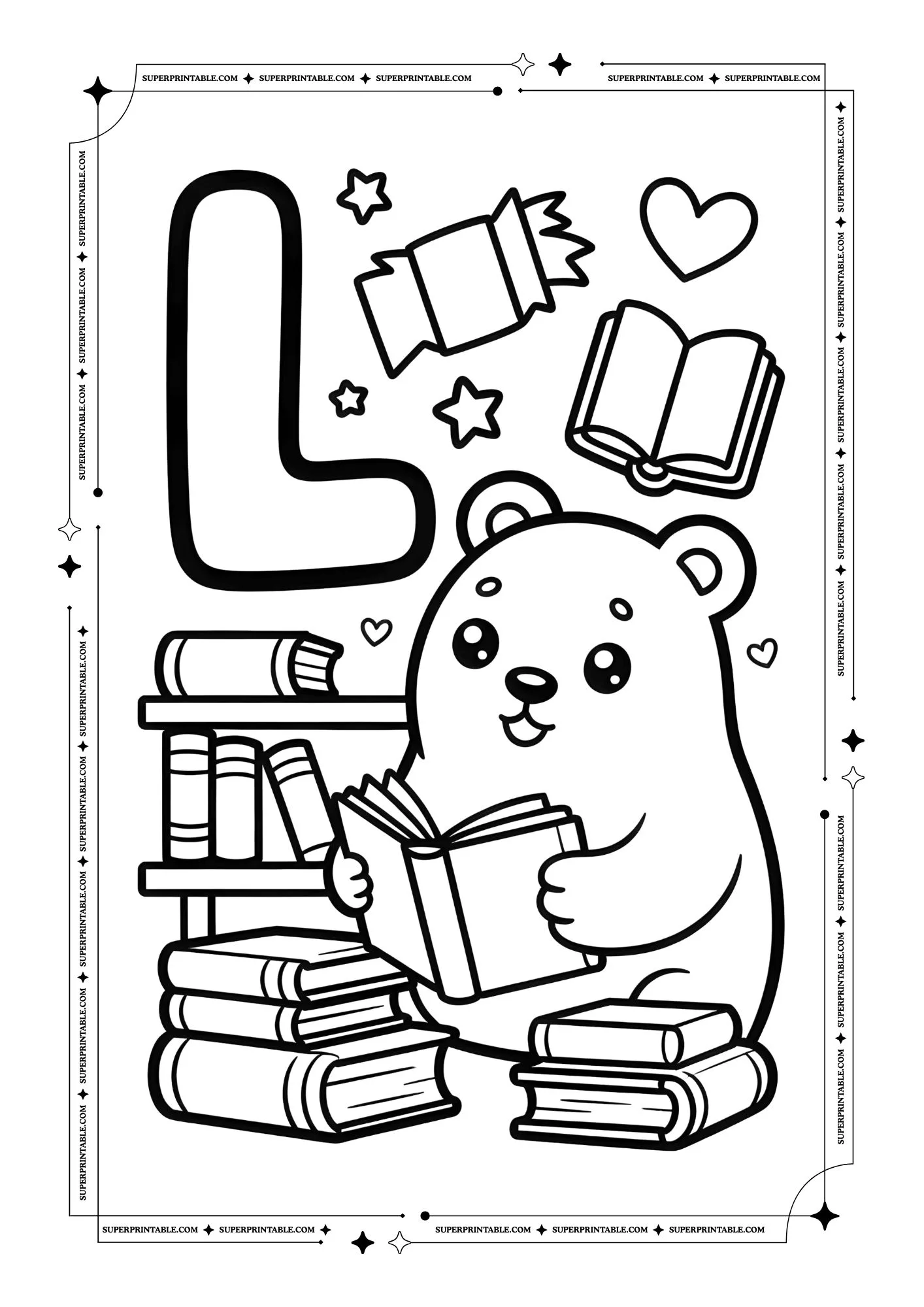 Polar Bear Alphabet Coloring Pages 12
