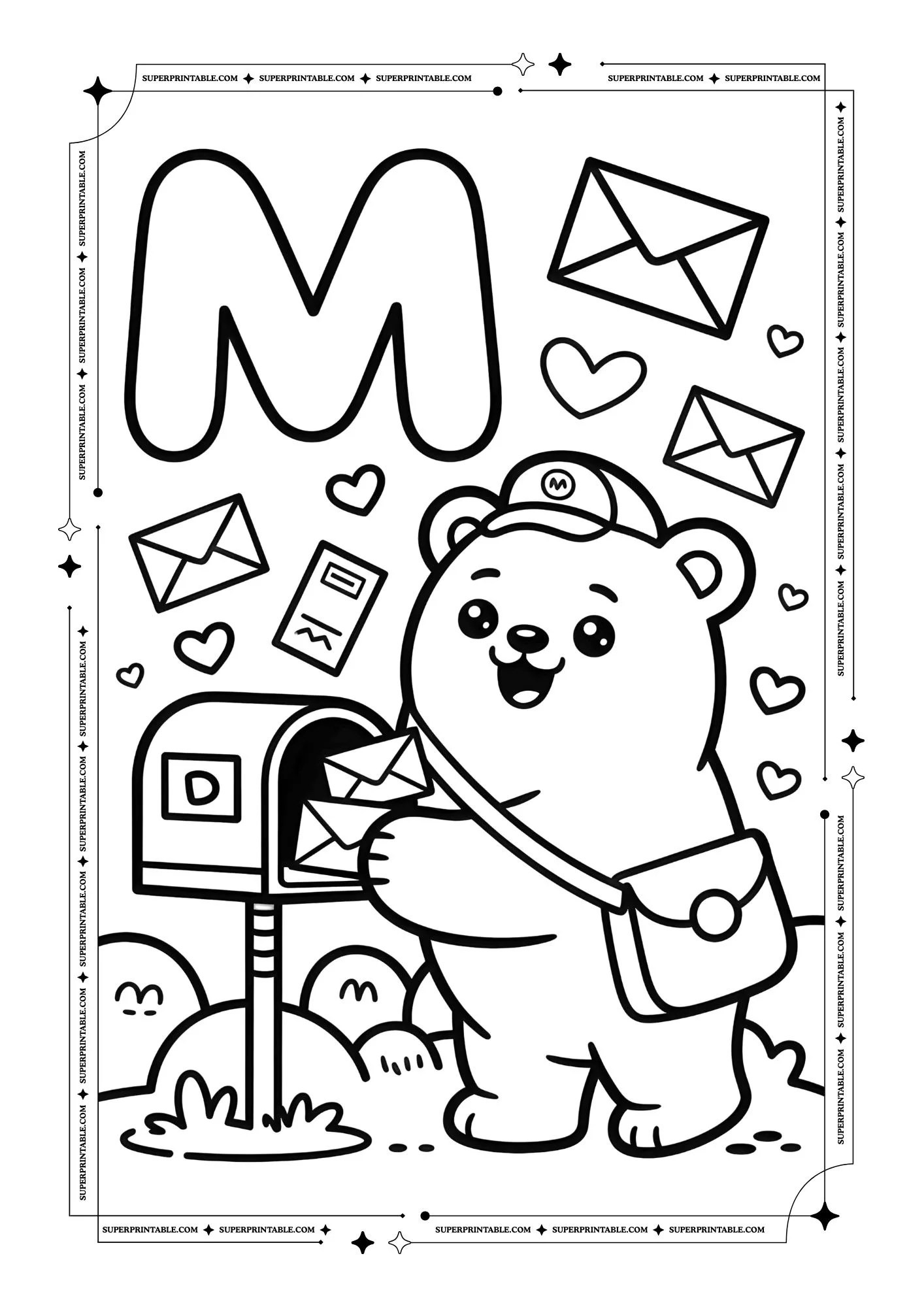 Polar Bear Alphabet Coloring Pages 13