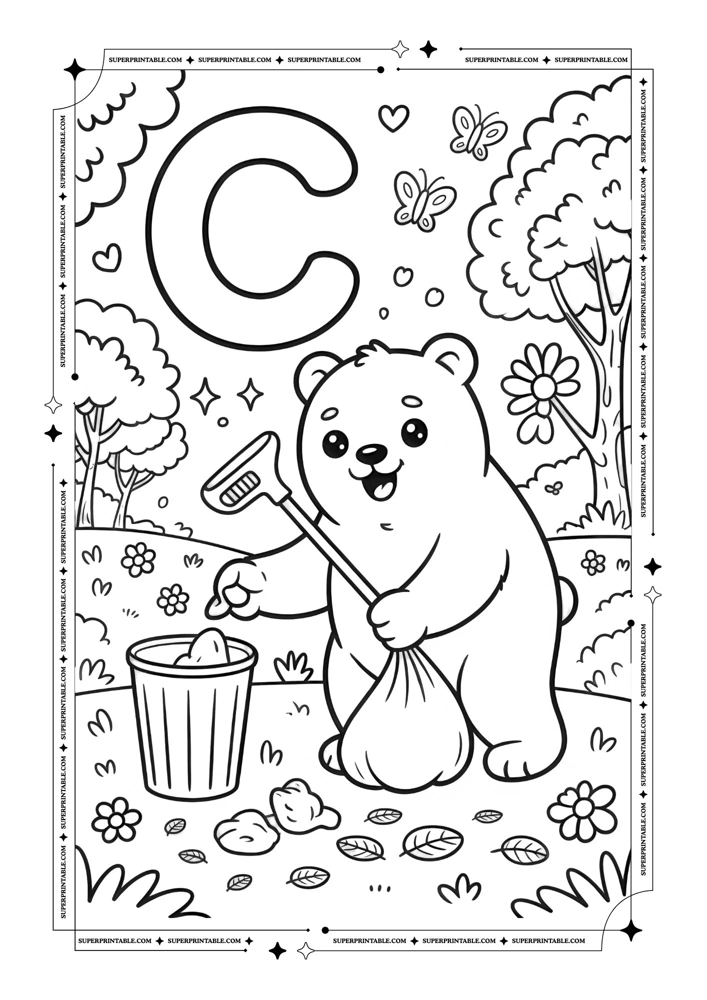 Polar Bear Alphabet Coloring Pages 3