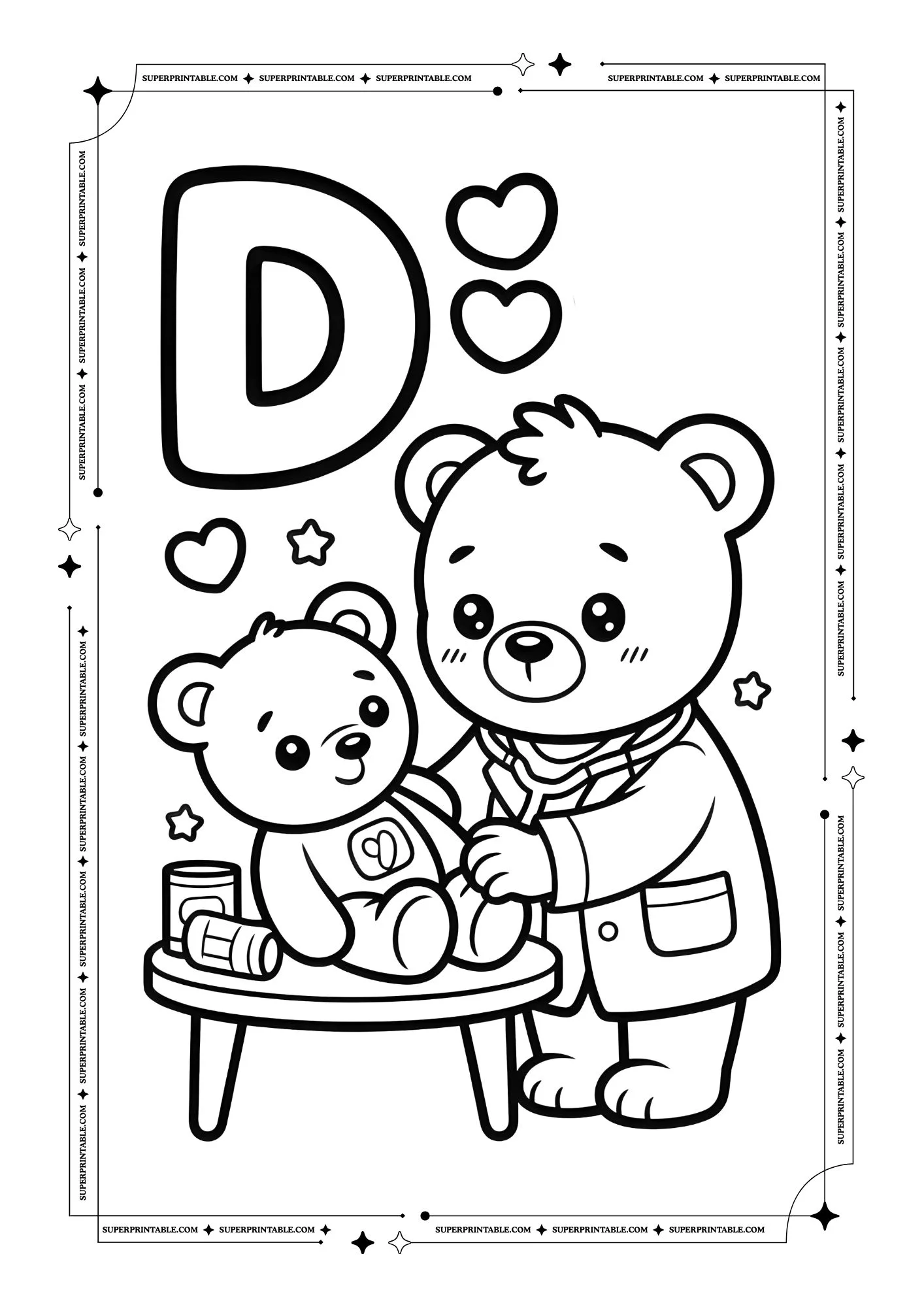 Polar Bear Alphabet Coloring Pages 4