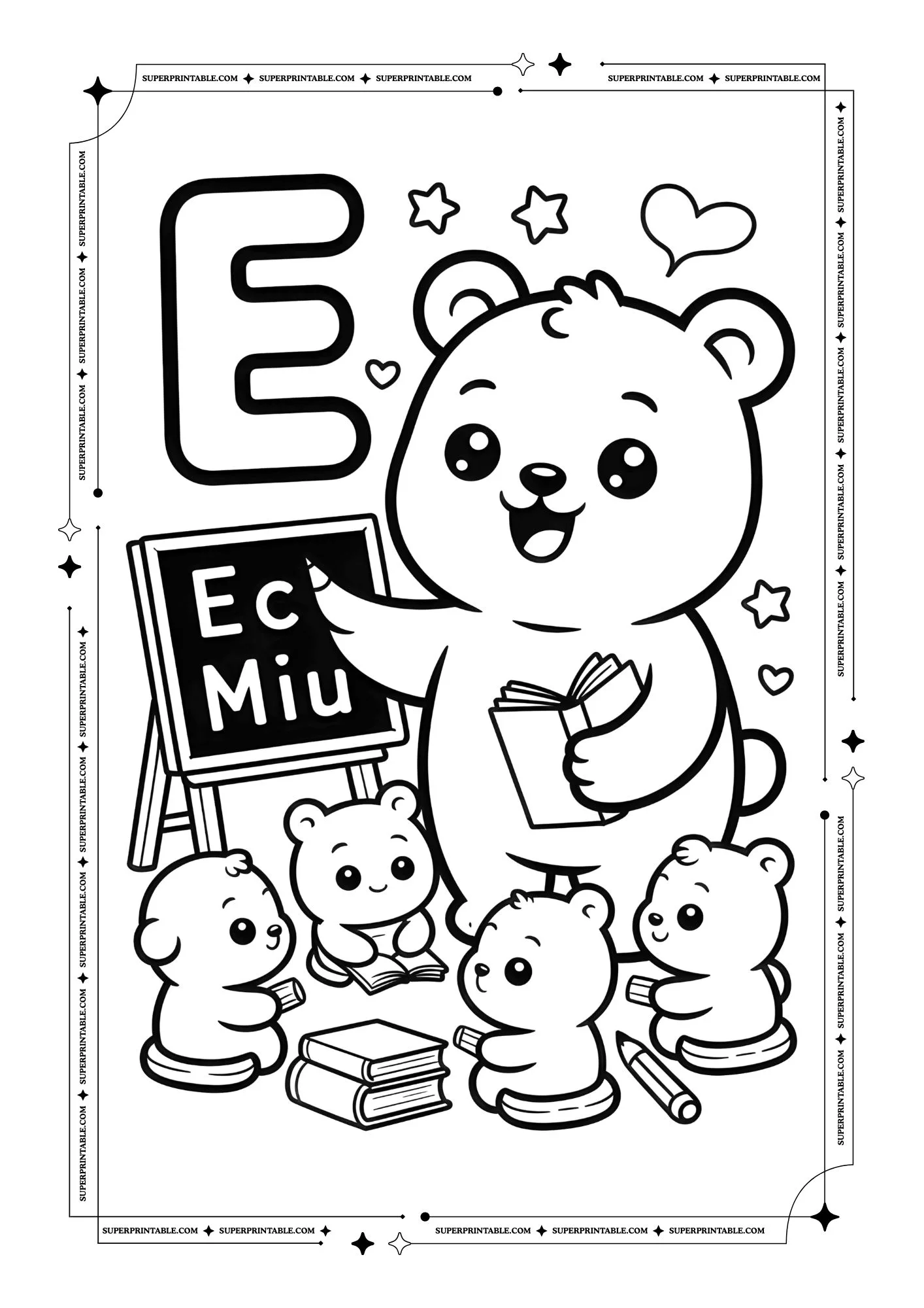 Polar Bear Alphabet Coloring Pages 5