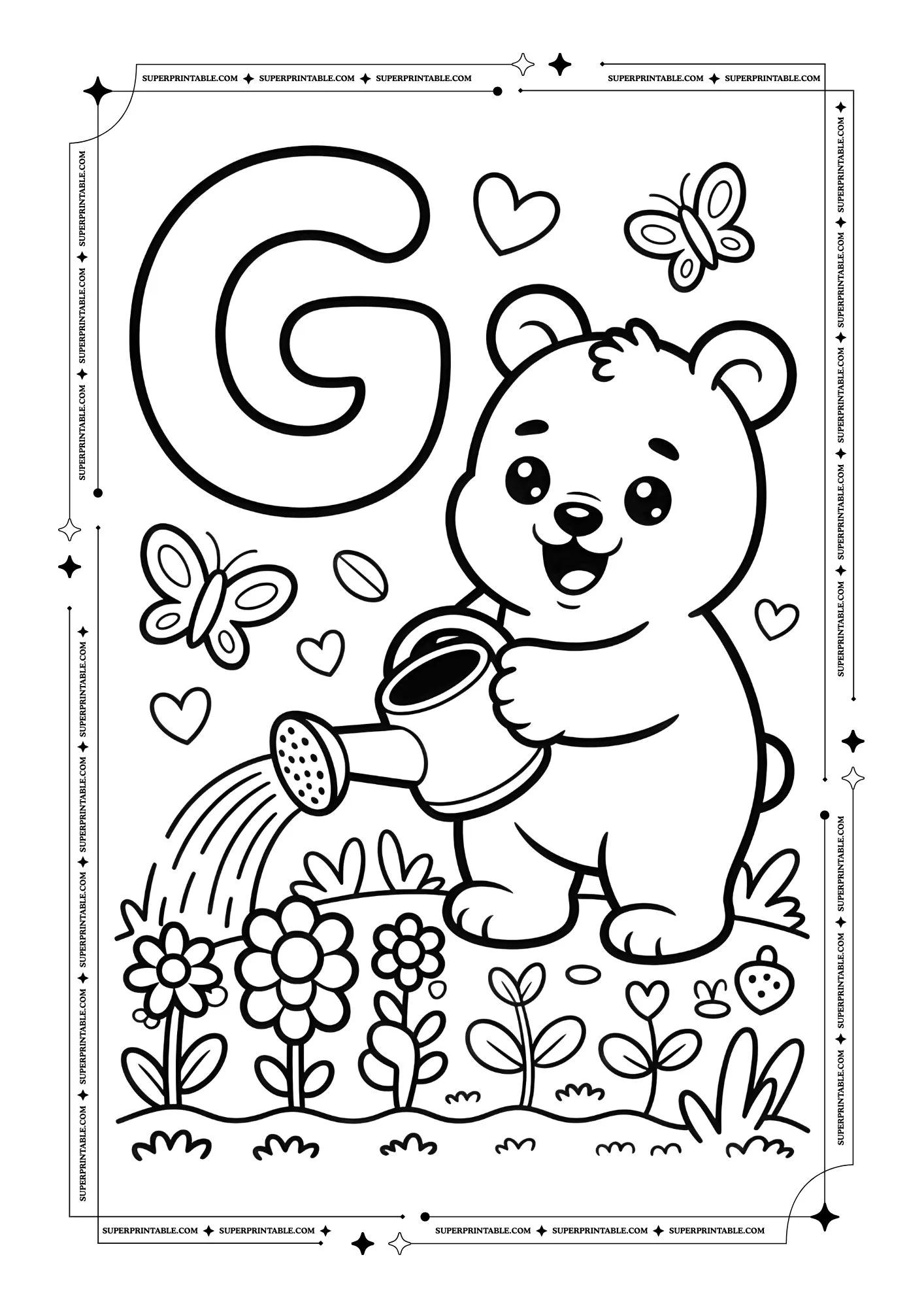 Polar Bear Alphabet Coloring Pages 7
