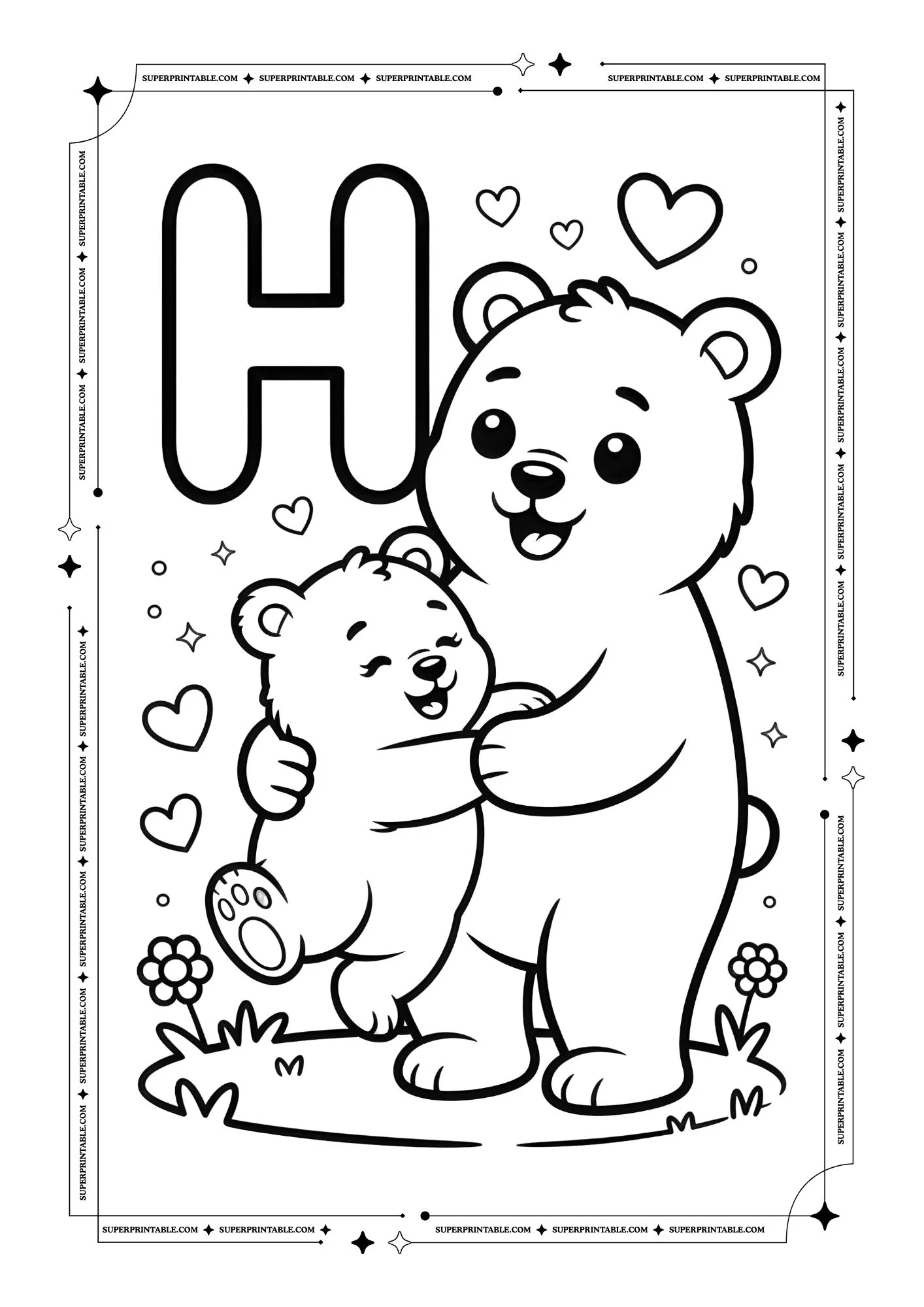 Polar Bear Alphabet Coloring Pages 8