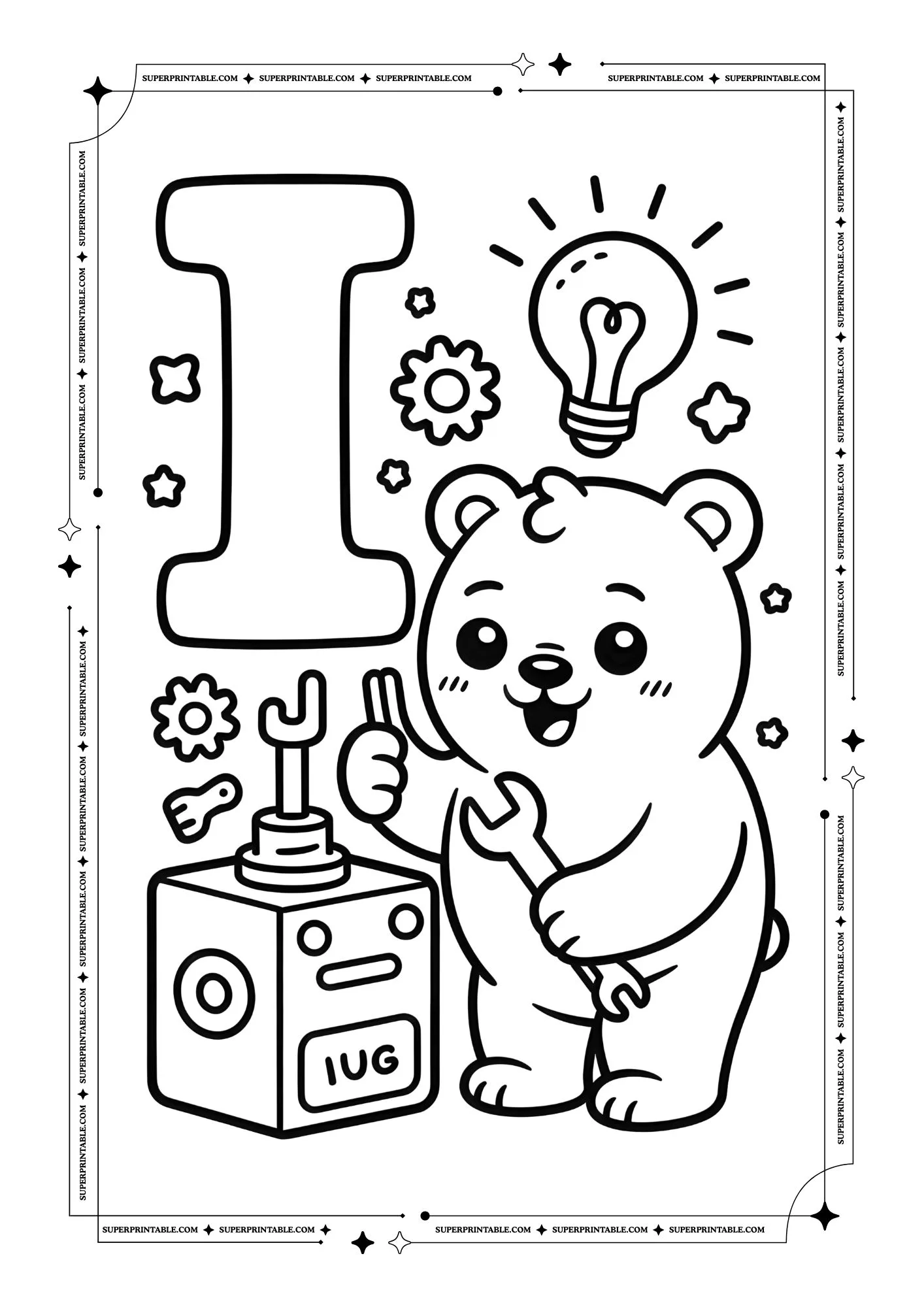 Polar Bear Alphabet Coloring Pages 9