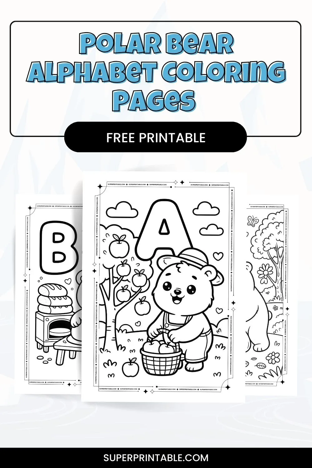 Polar Bear Alphabet Coloring Pages Pinterest Image