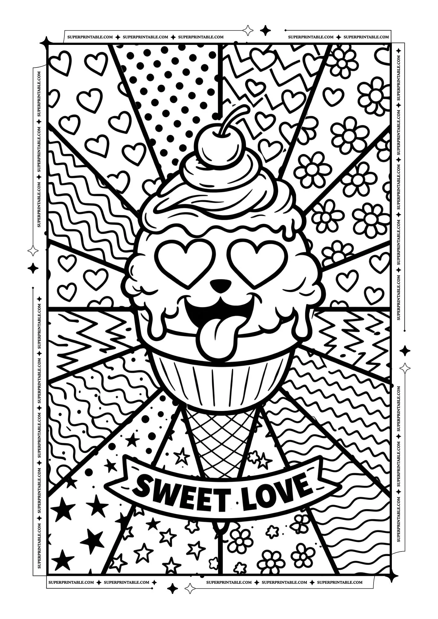 Pop Art Ice Cream Coloring Pages 5