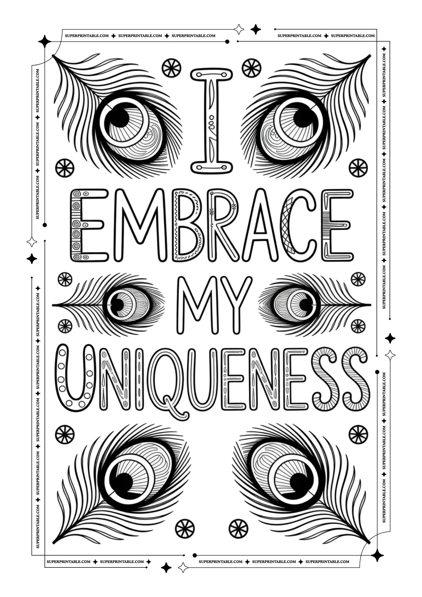 Positive Affirmation Self Esteem Coloring Pages For Adults 4