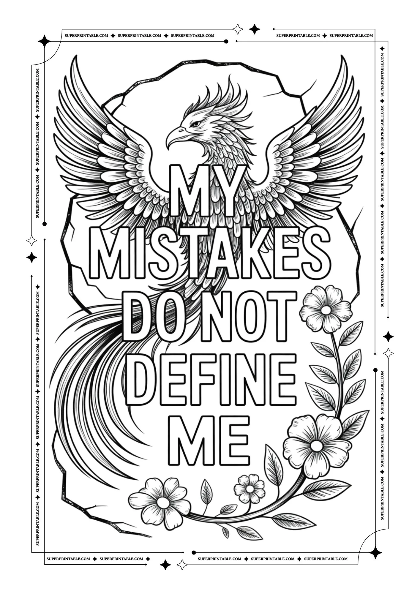 Positive Affirmation Self Esteem Coloring Pages For Adults 8