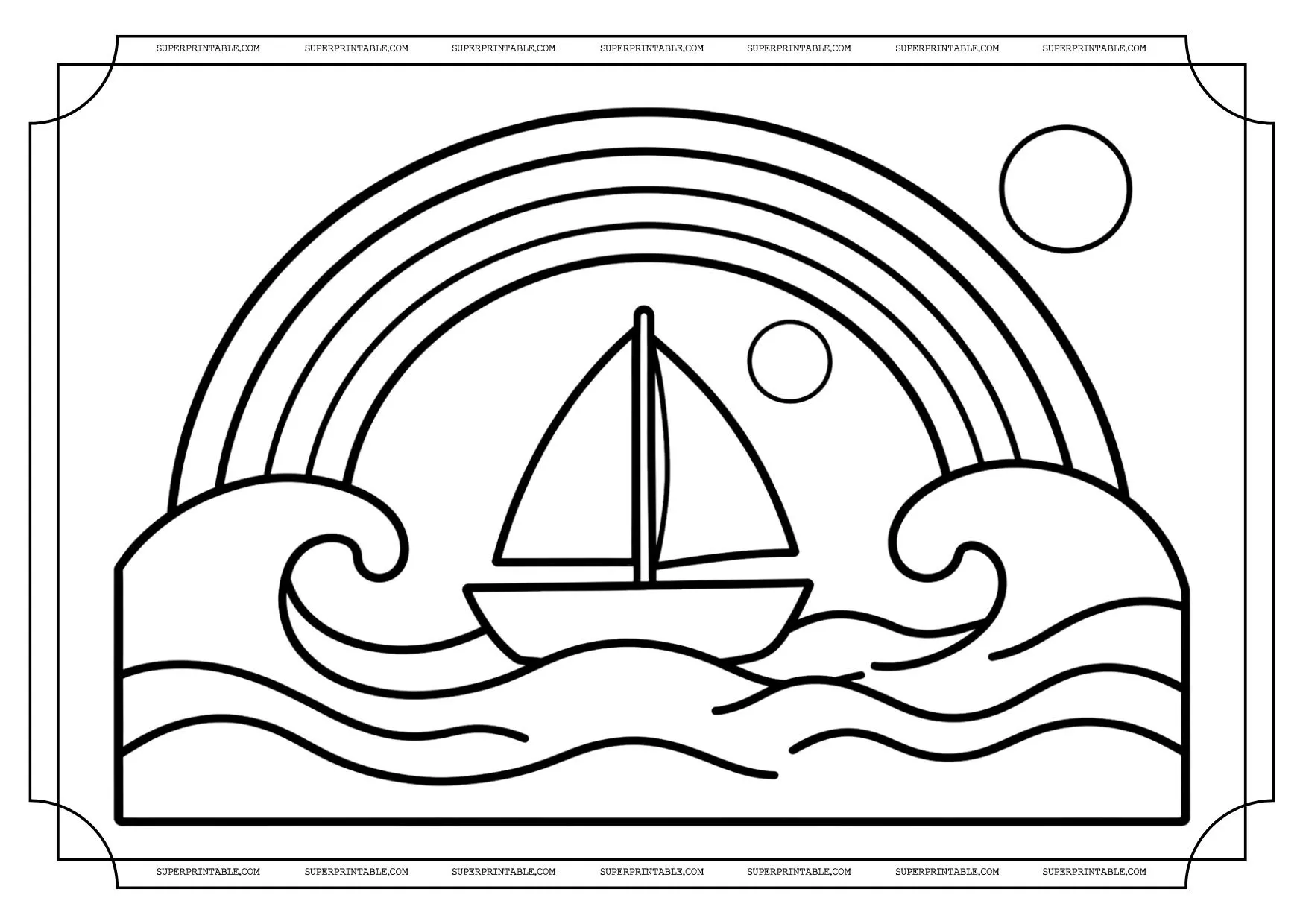 Preschool Rainbow Coloring Pages 1