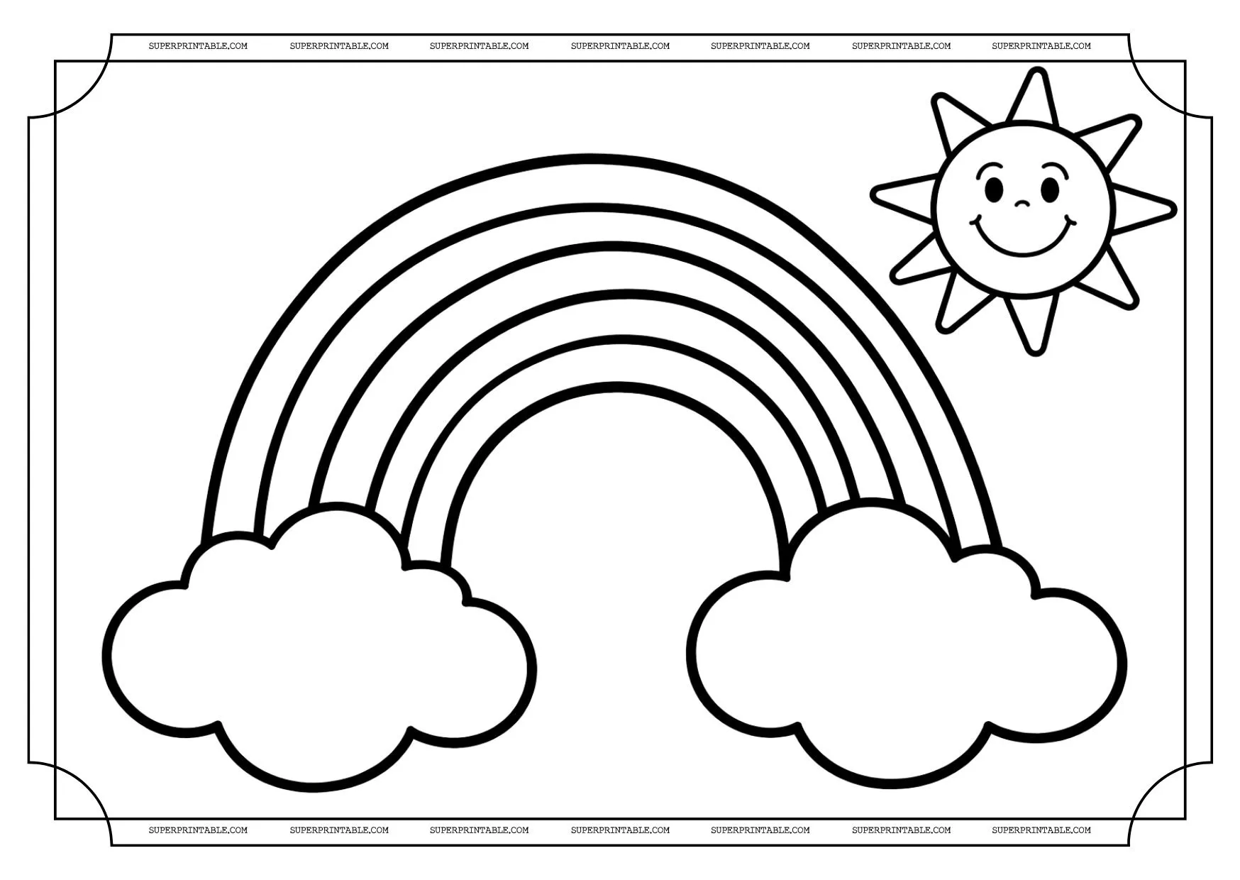 Preschool Rainbow Coloring Pages 2